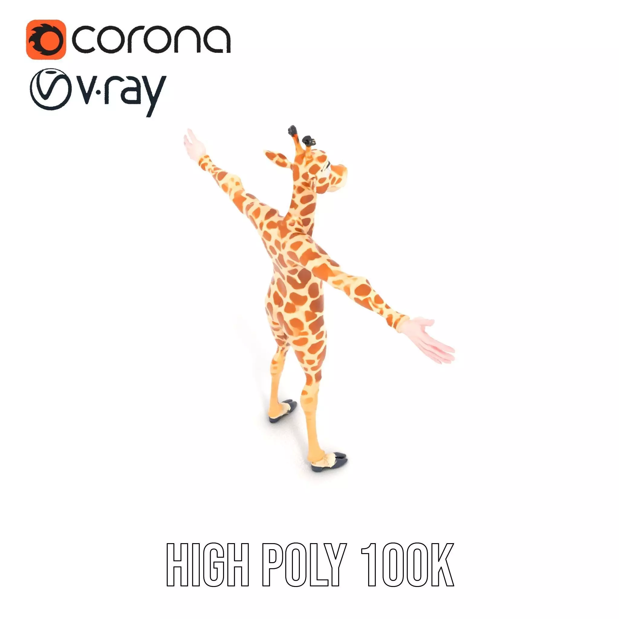 Cartoon Giraffe Character model pack Low-poly 3D model_19