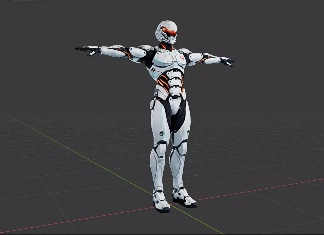 Future Soldier Game Ready lowpoly 3d model Low-poly 3D model_4