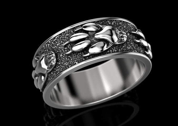 Ring wolf paw 3D print model