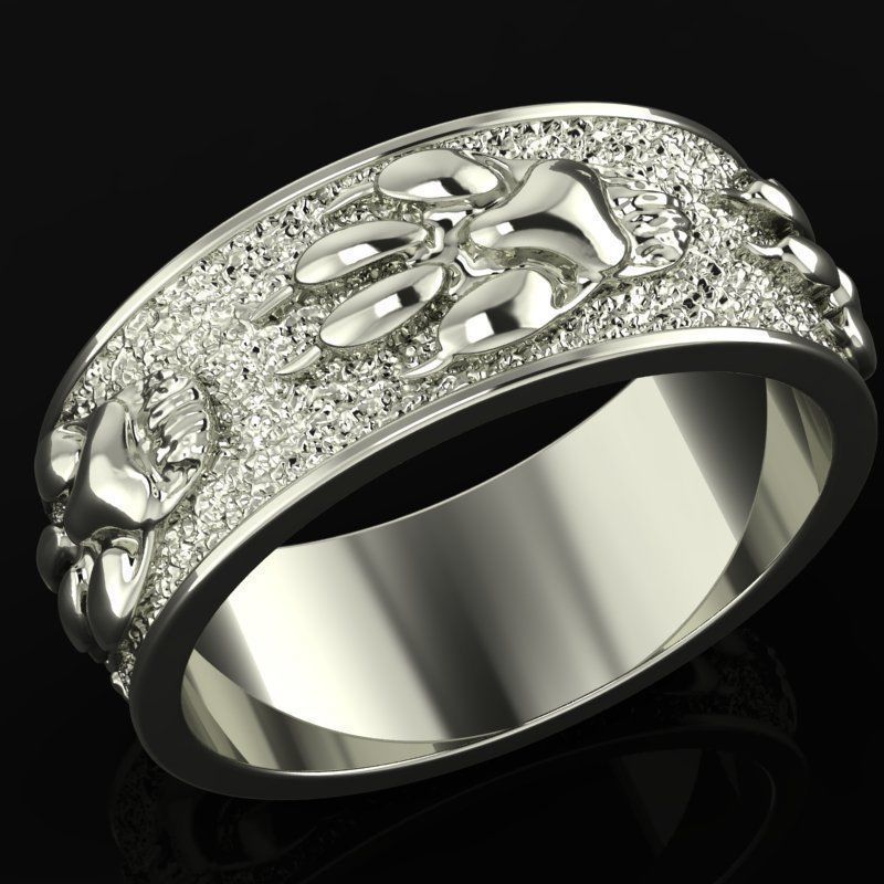 Ring wolf paw 3D print model_2