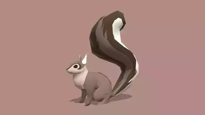 Squirrel - Animated Low-poly 3D model