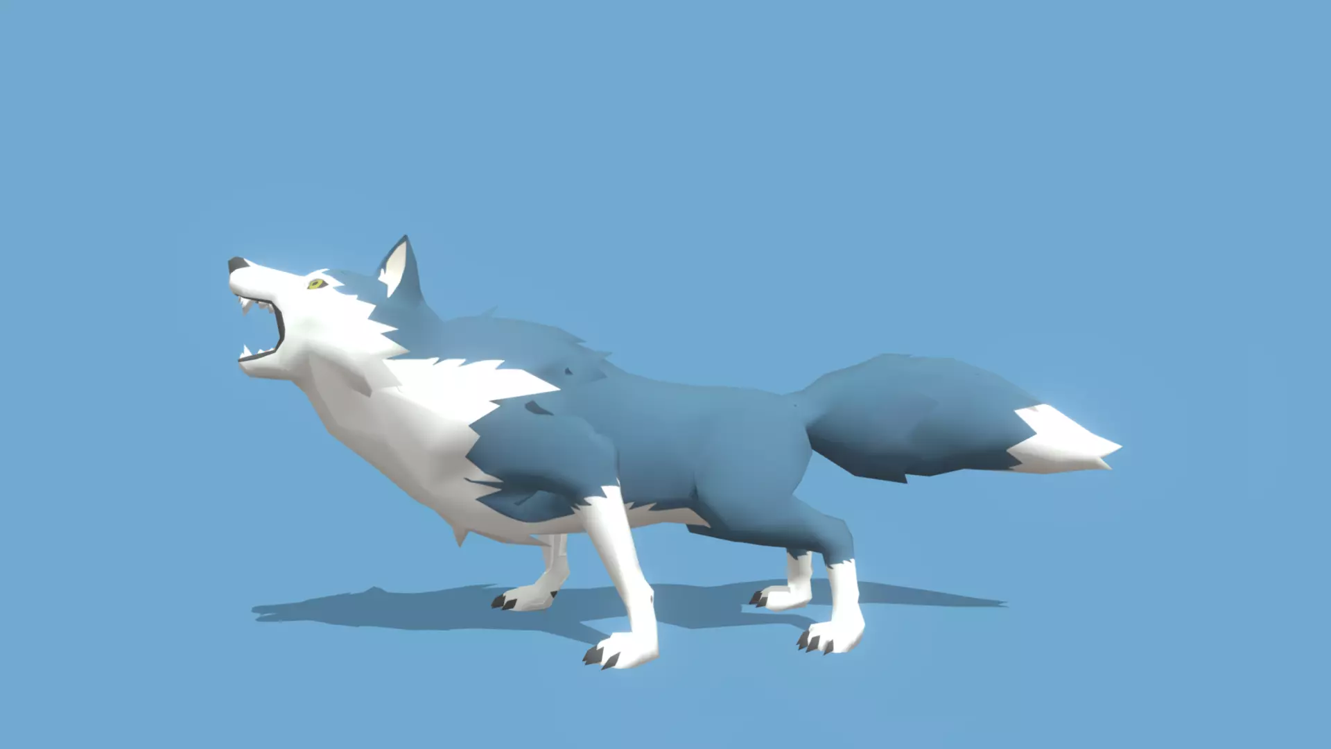 Wolf - Animated Low-poly 3D model_0
