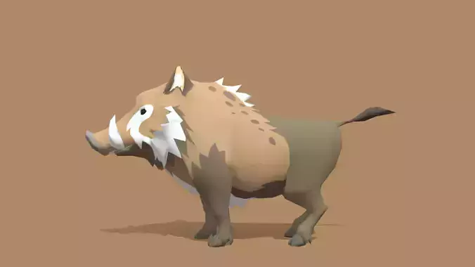 Boar - Animated Low-poly 3D model