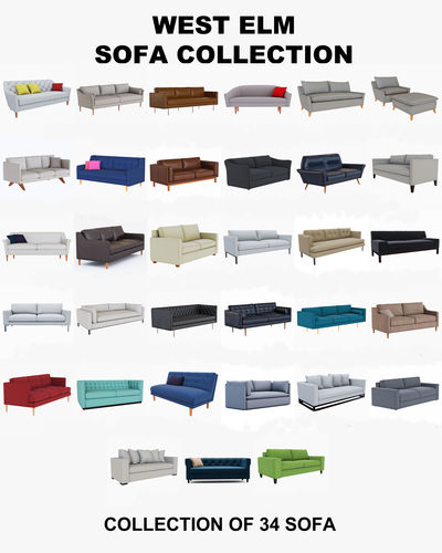 West Elm Sofa collection 3D model