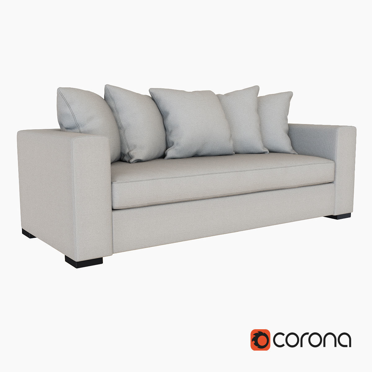 West Elm Sofa collection 3D model_33