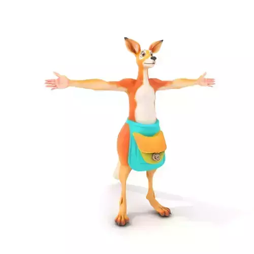 Cheerful Kangaroo model pack Low-poly 3D model