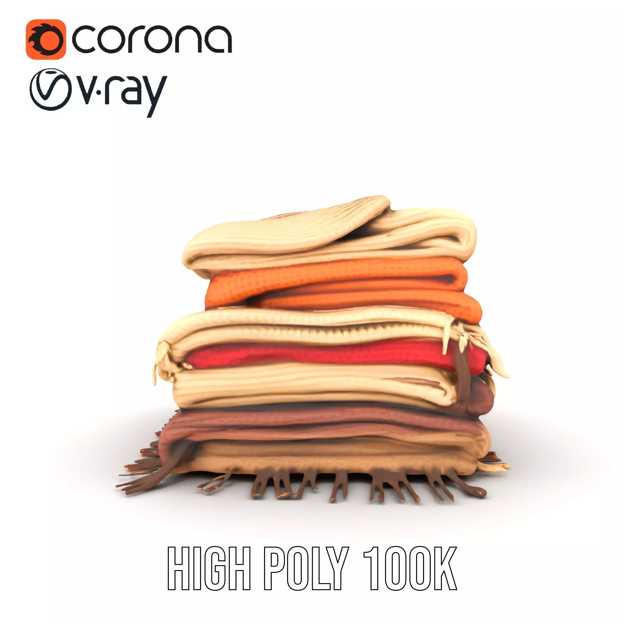 Cozy Woven Blanket model pack Low-poly 3D model_30