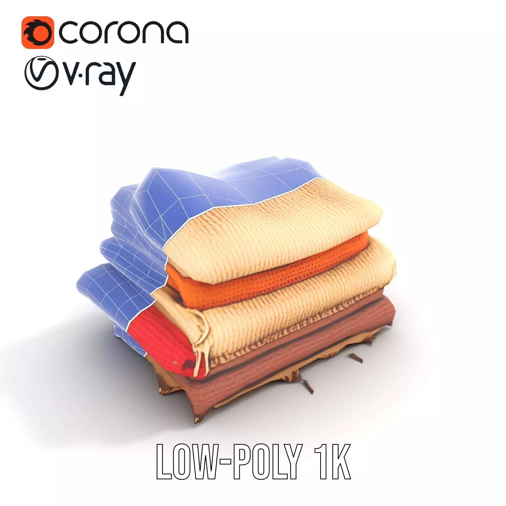 Cozy Woven Blanket model pack Low-poly 3D model_20