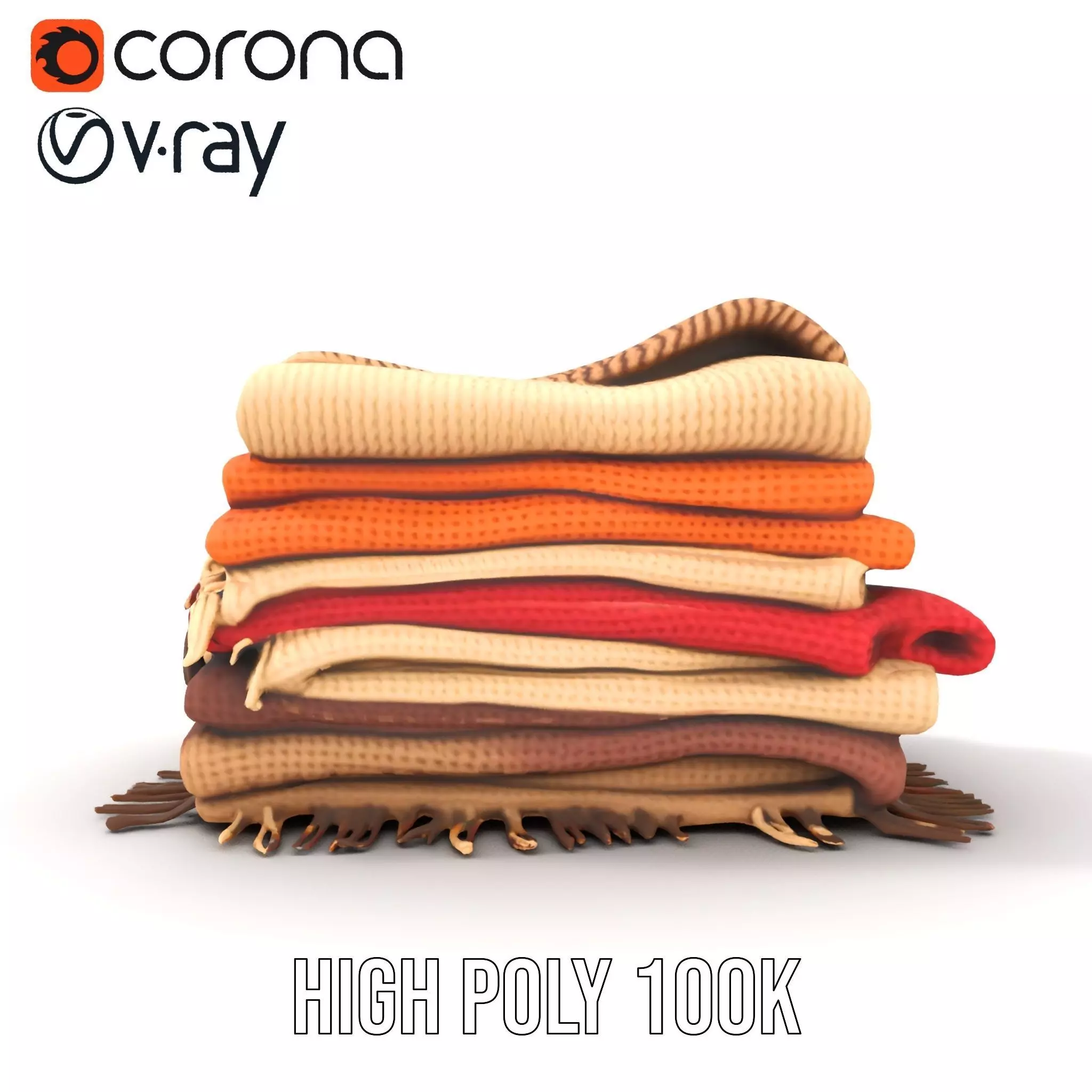 Cozy Woven Blanket model pack Low-poly 3D model_24