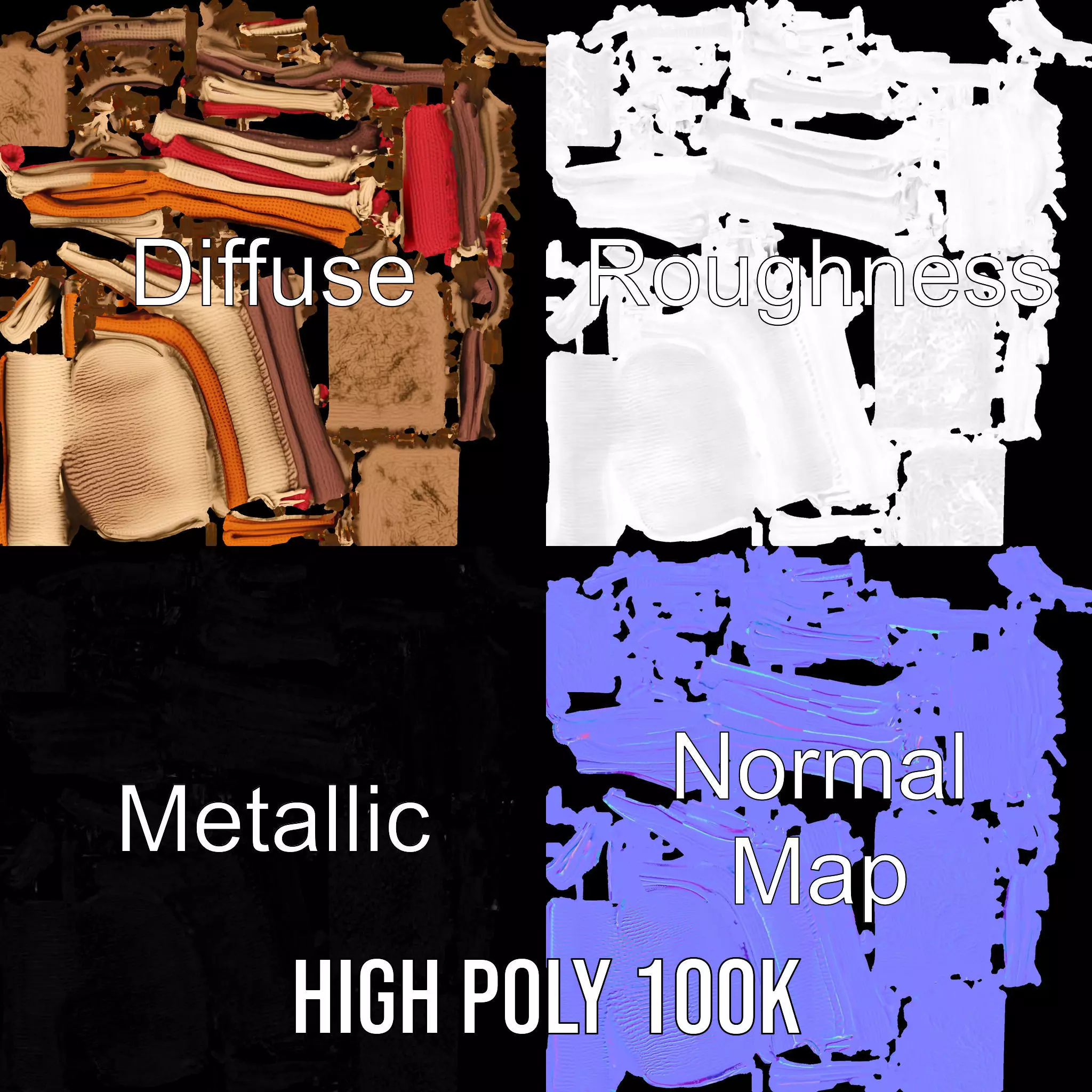 Cozy Woven Blanket model pack Low-poly 3D model_4