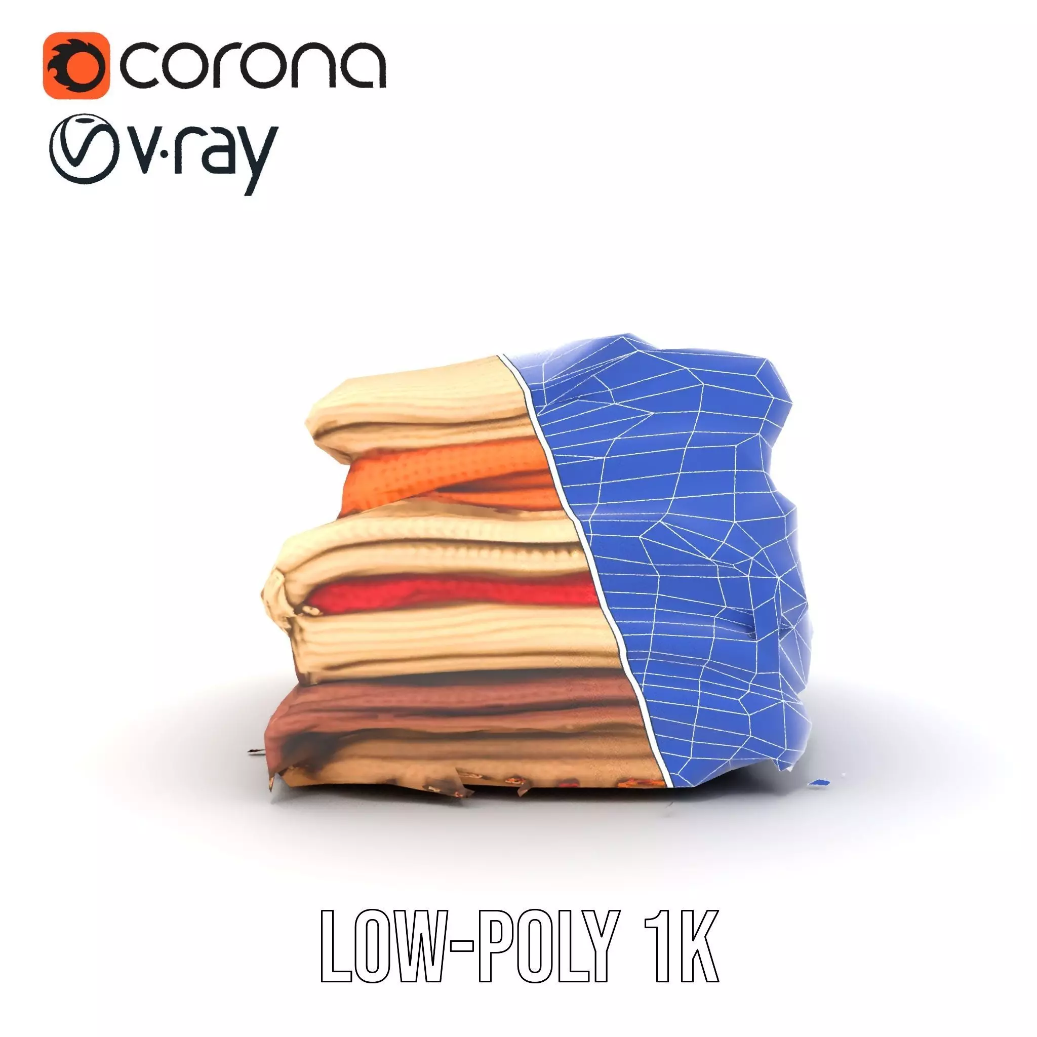 Cozy Woven Blanket model pack Low-poly 3D model_32