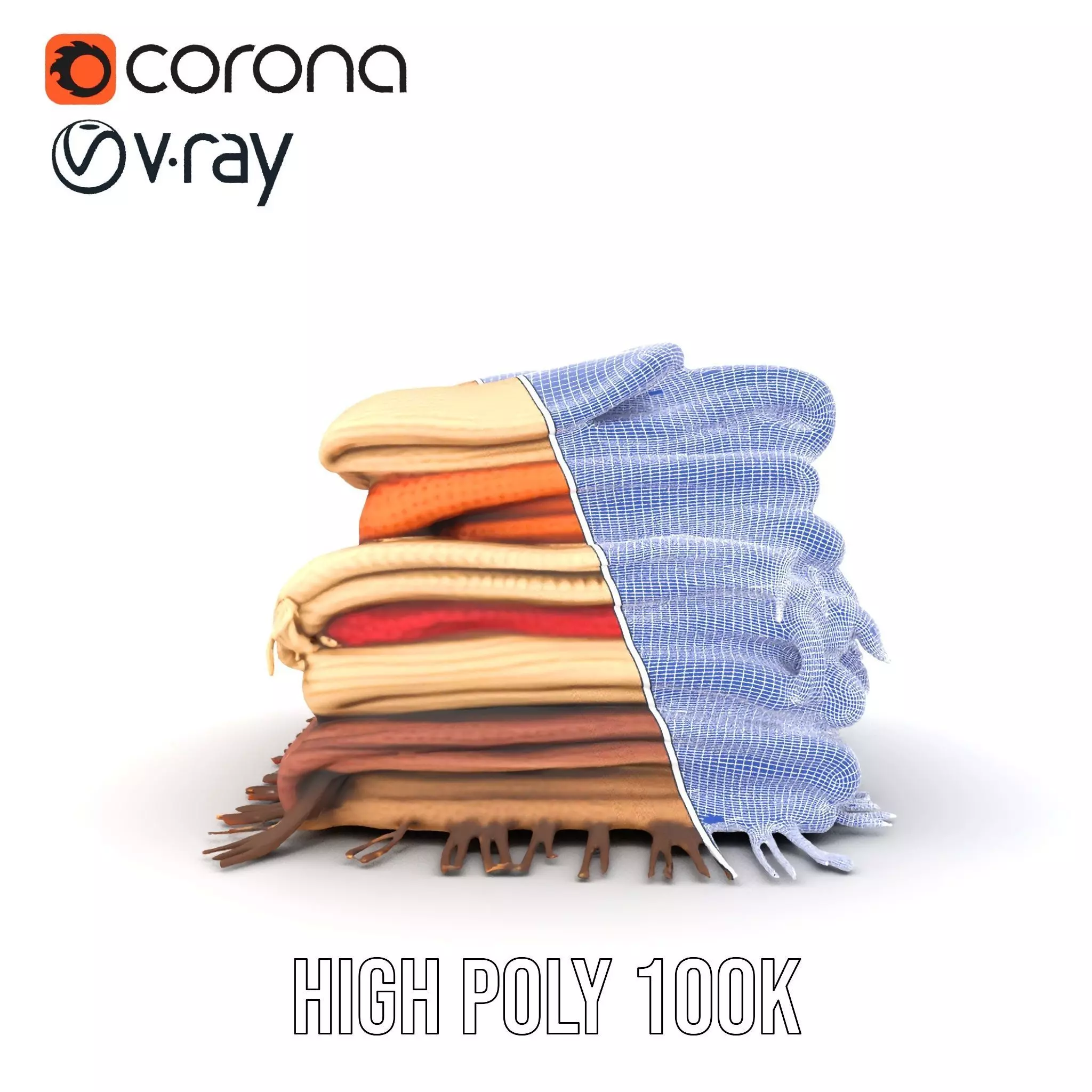 Cozy Woven Blanket model pack Low-poly 3D model_33