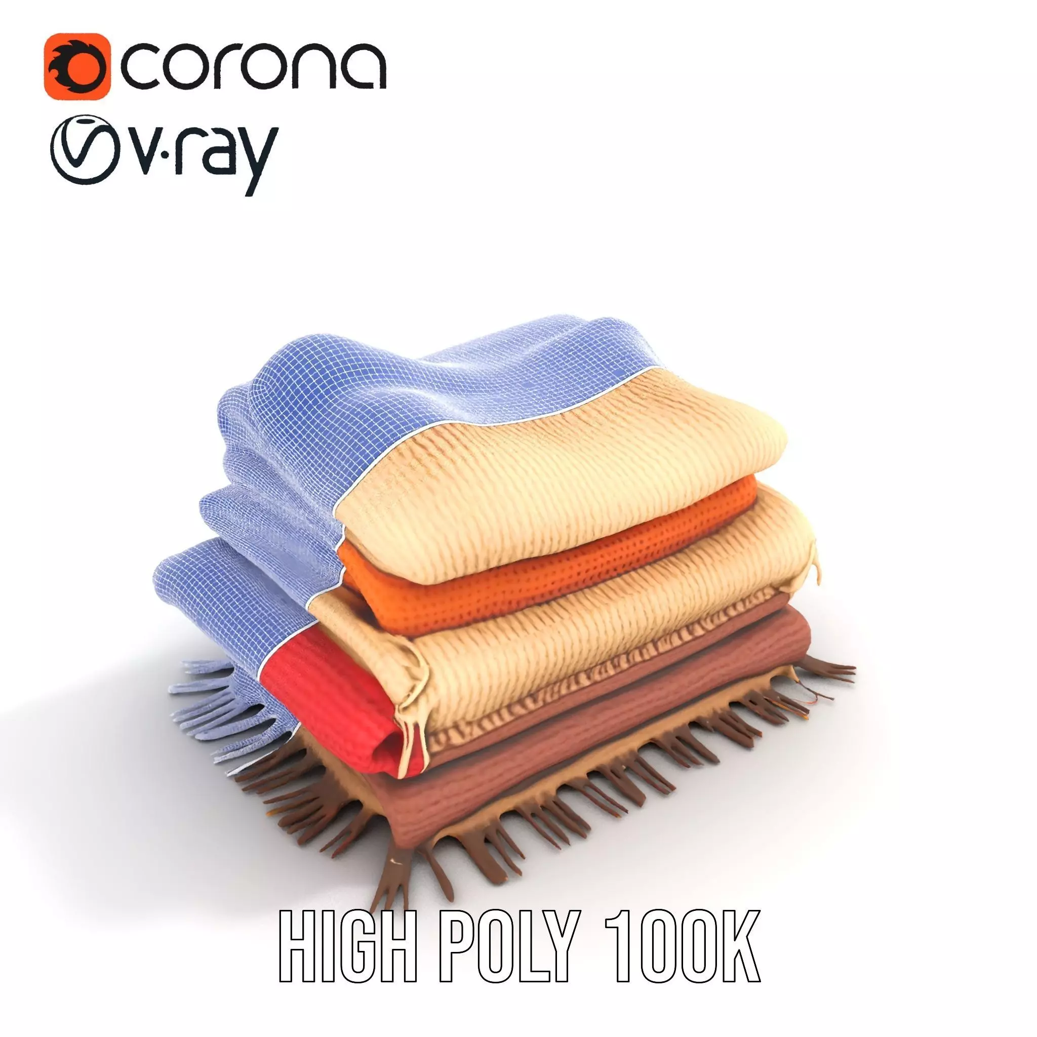 Cozy Woven Blanket model pack Low-poly 3D model_35