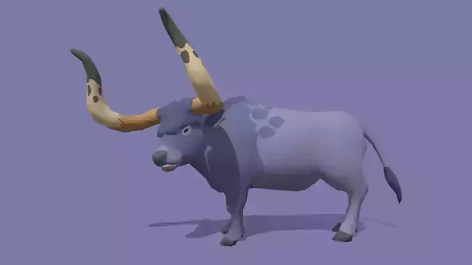 Bull - Animated Low-poly 3D model