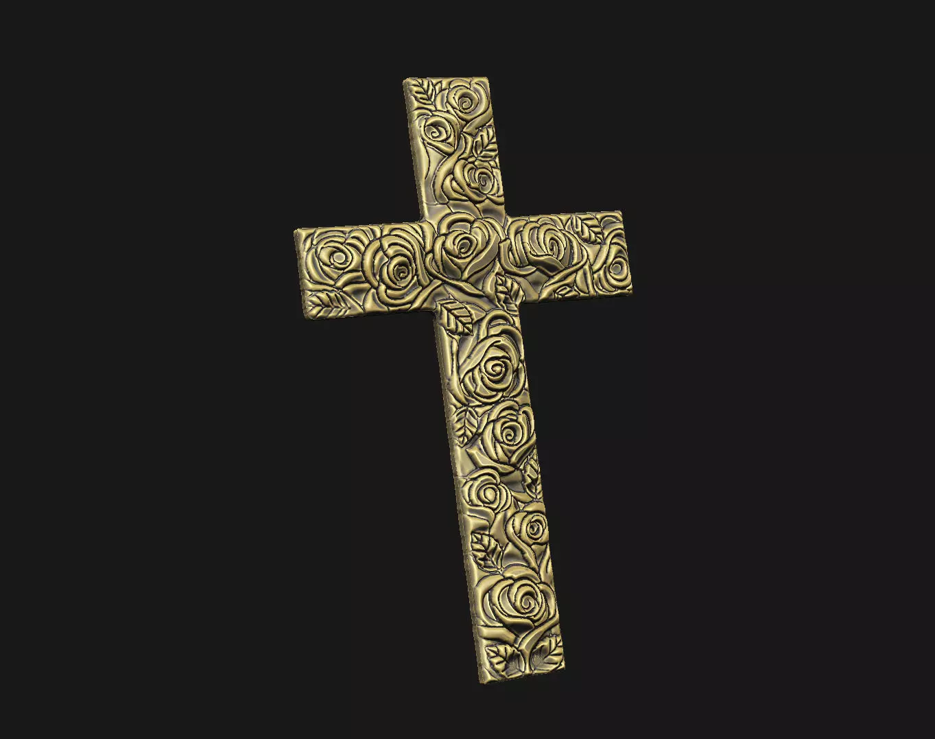 Cross rose floral cluster religion cathedral krest spirituality 3D print model_5