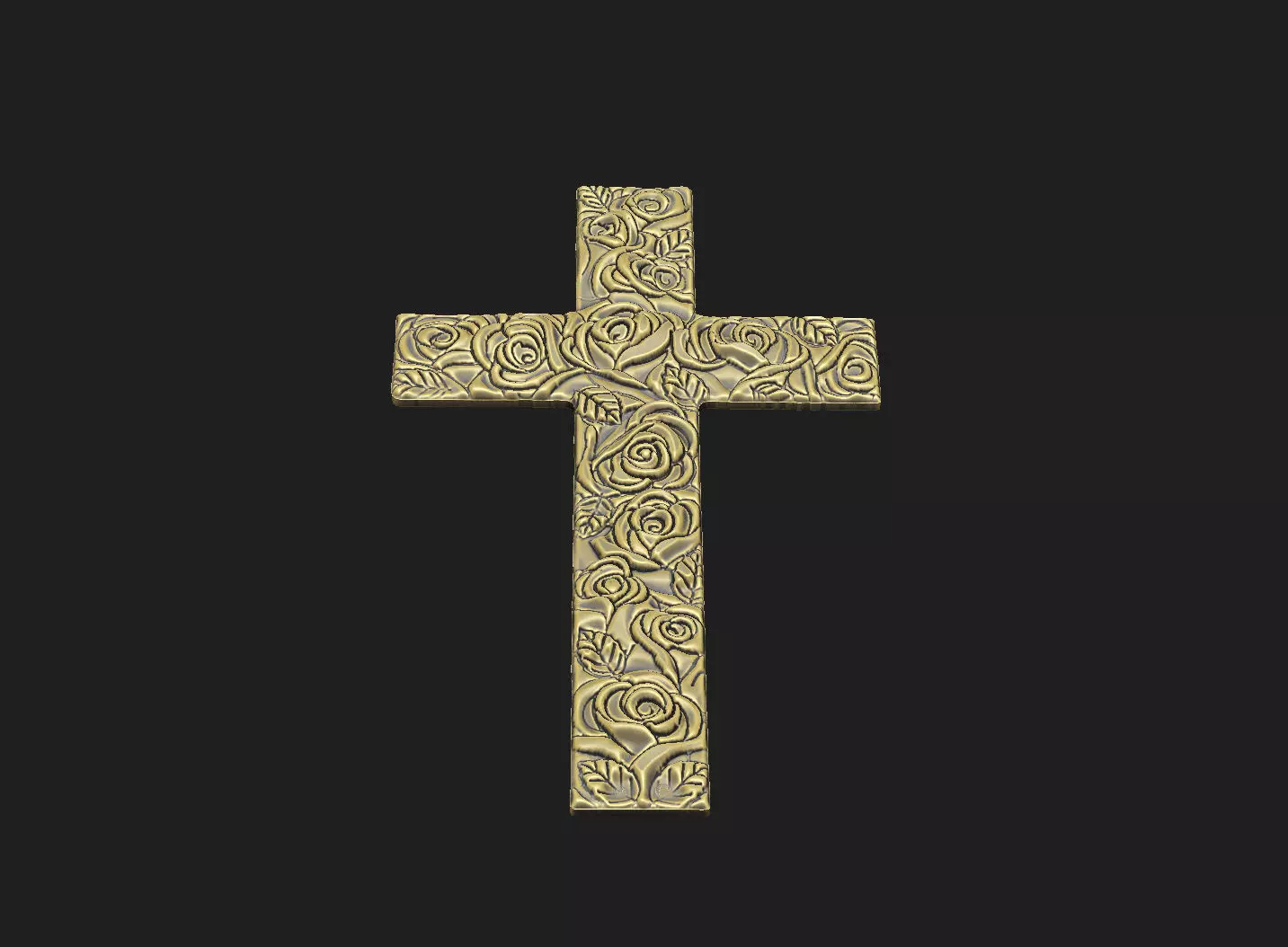Cross rose floral cluster religion cathedral krest spirituality 3D print model_7