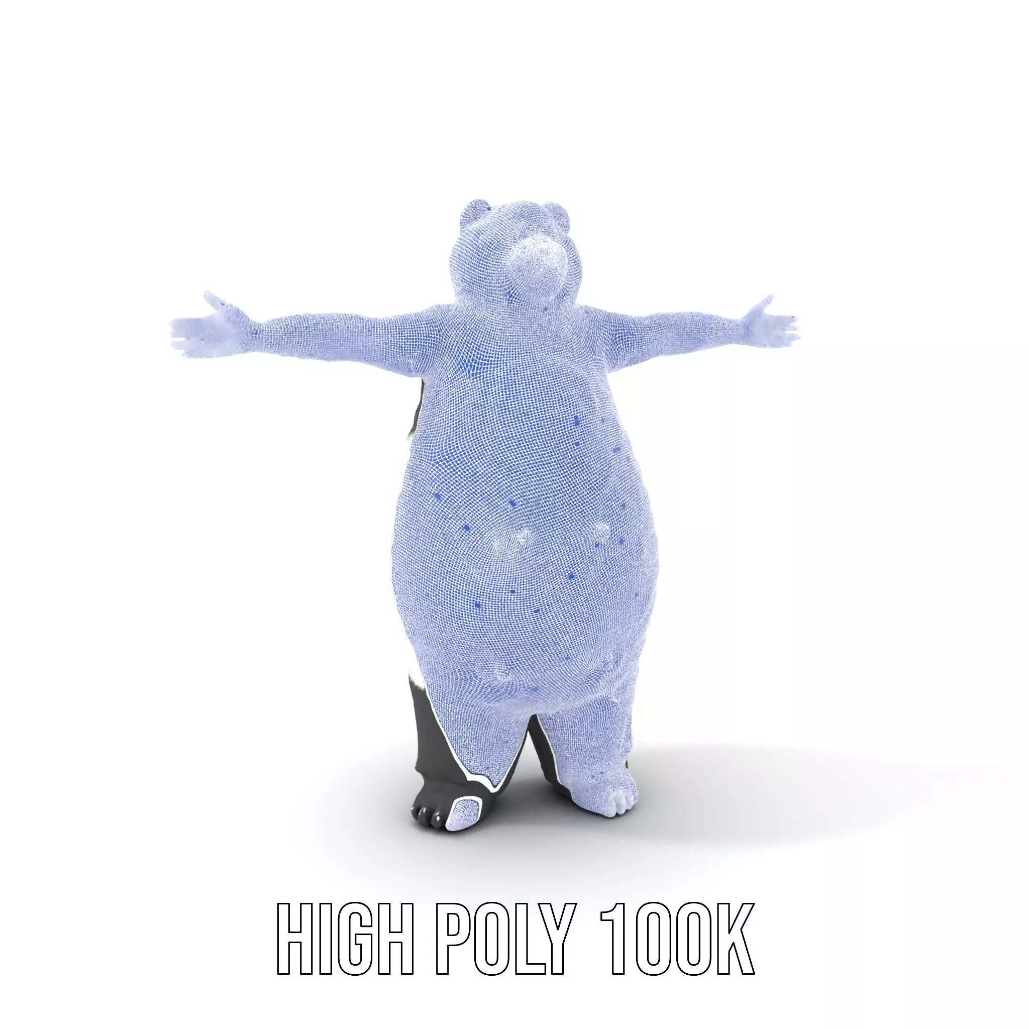Fluffy Panda Character model pack Low-poly 3D model_5