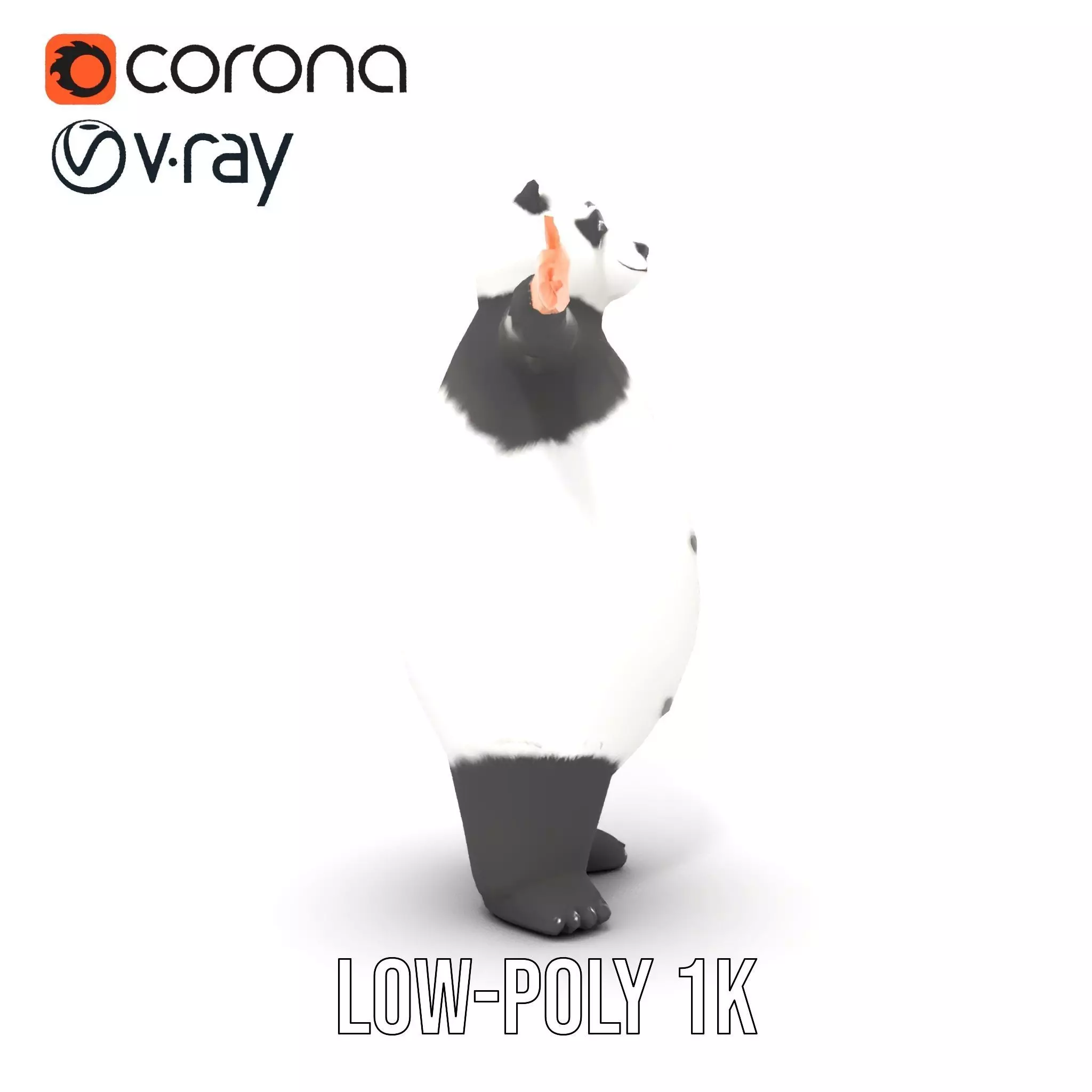 Fluffy Panda Character model pack Low-poly 3D model_23