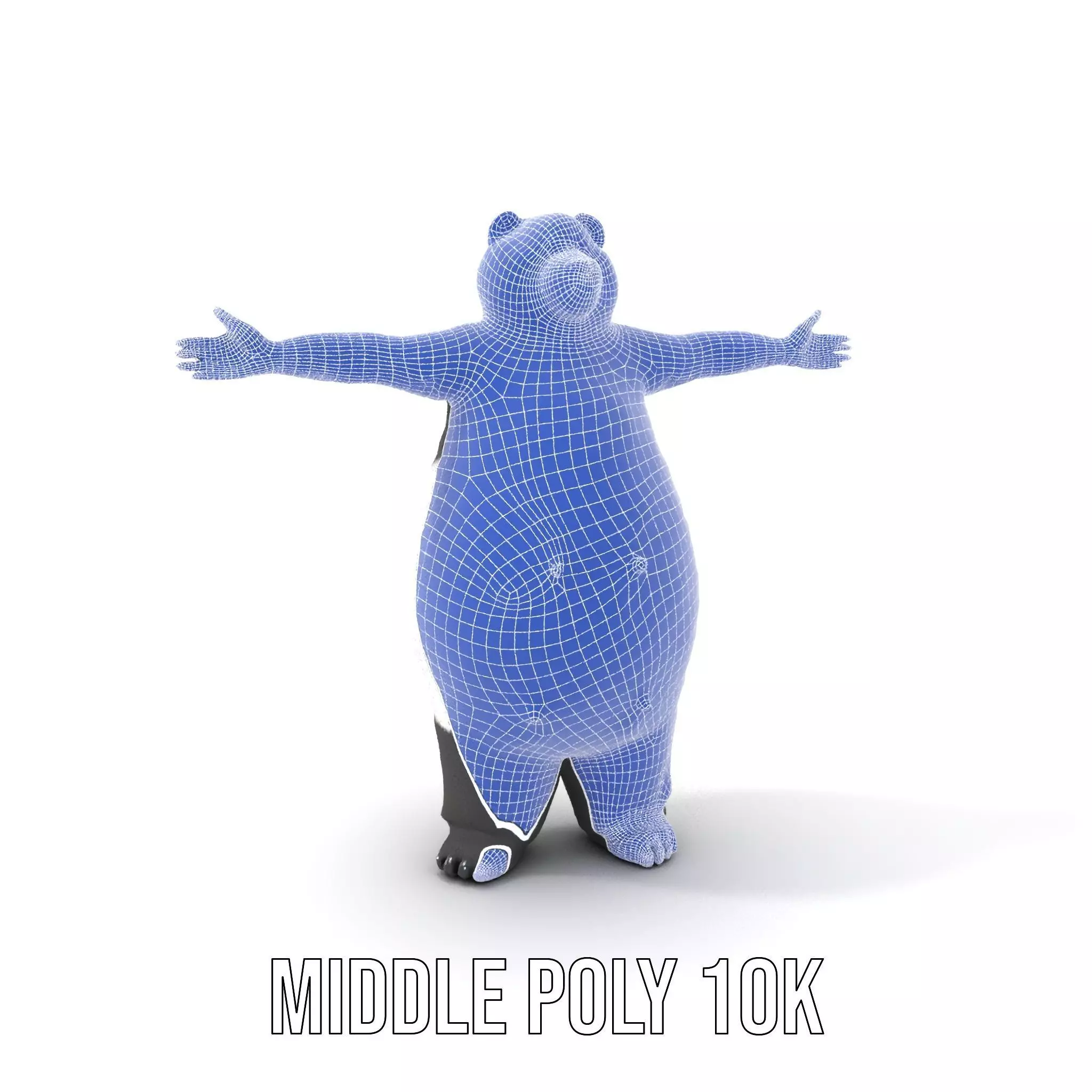 Fluffy Panda Character model pack Low-poly 3D model_19