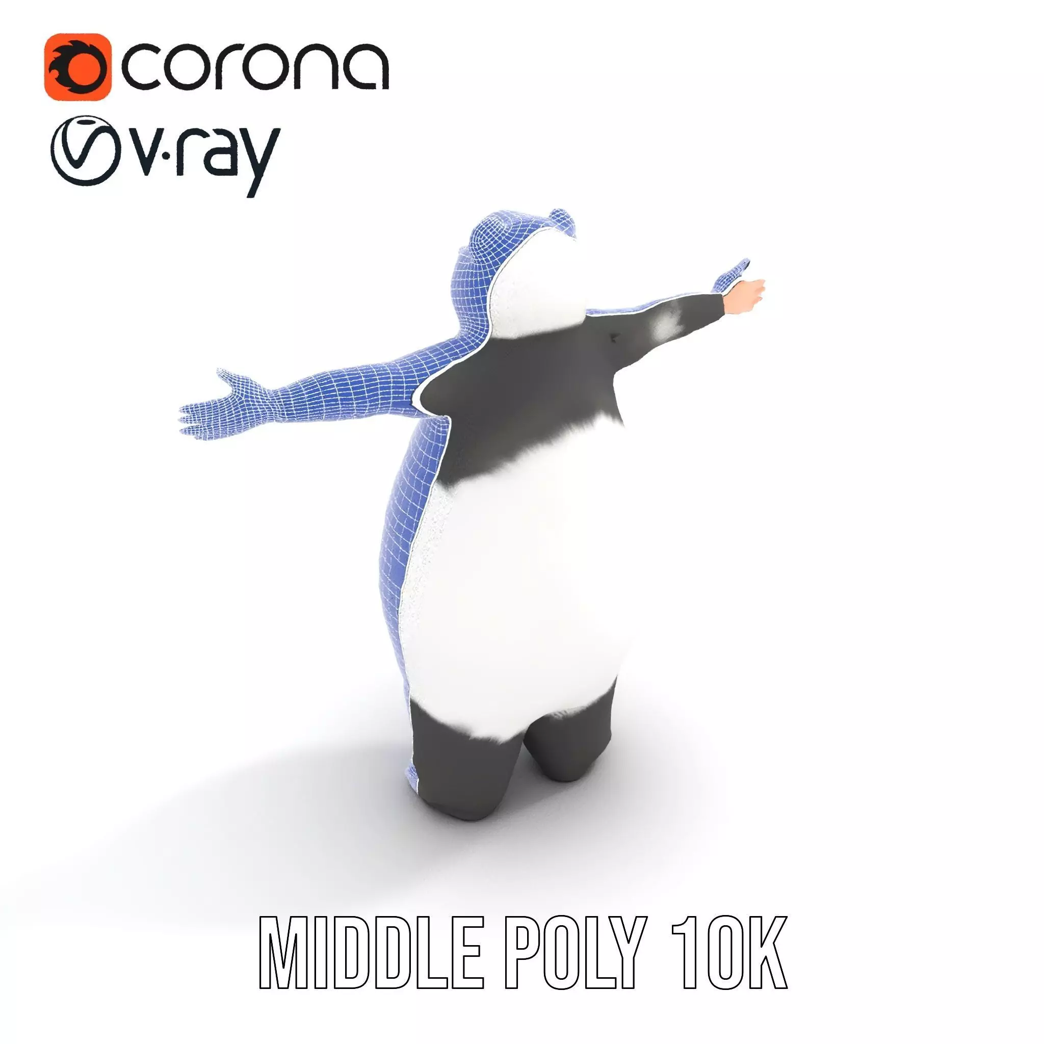 Fluffy Panda Character model pack Low-poly 3D model_25