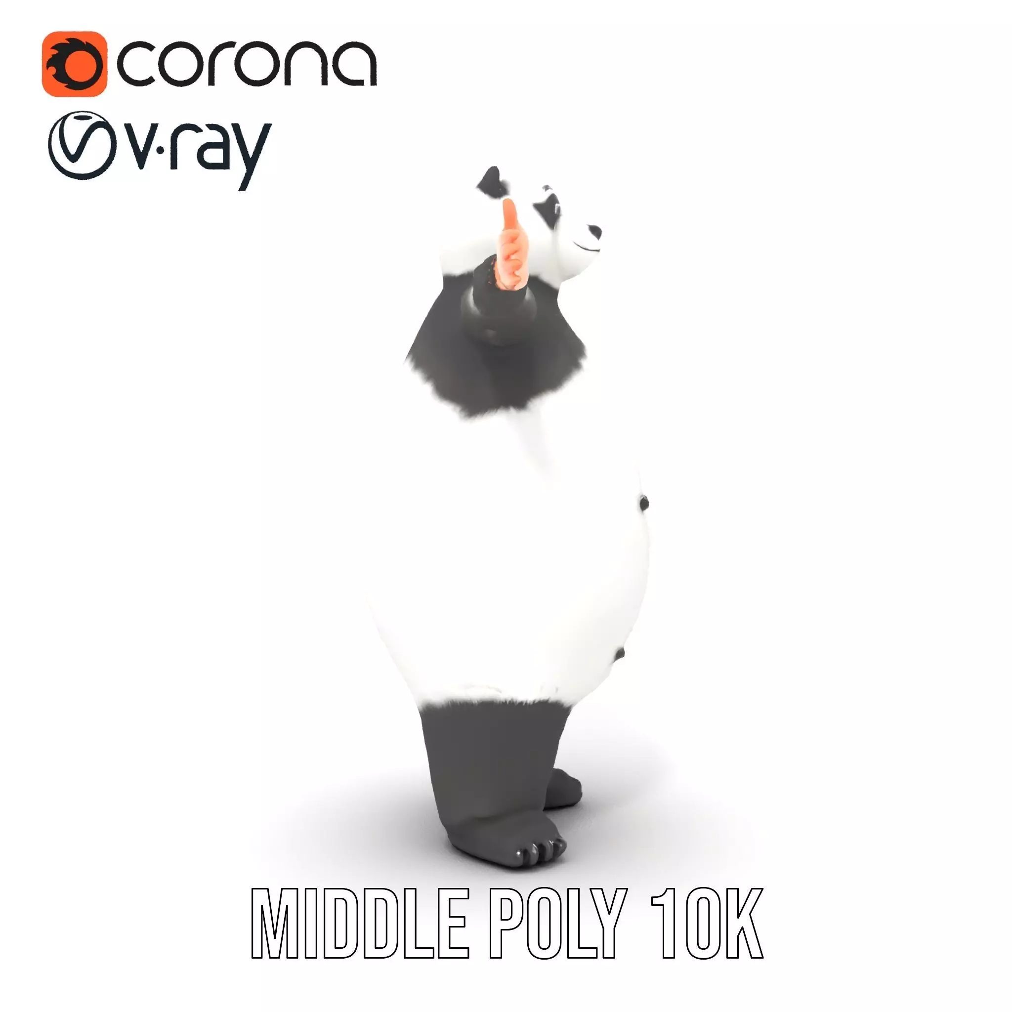 Fluffy Panda Character model pack Low-poly 3D model_14