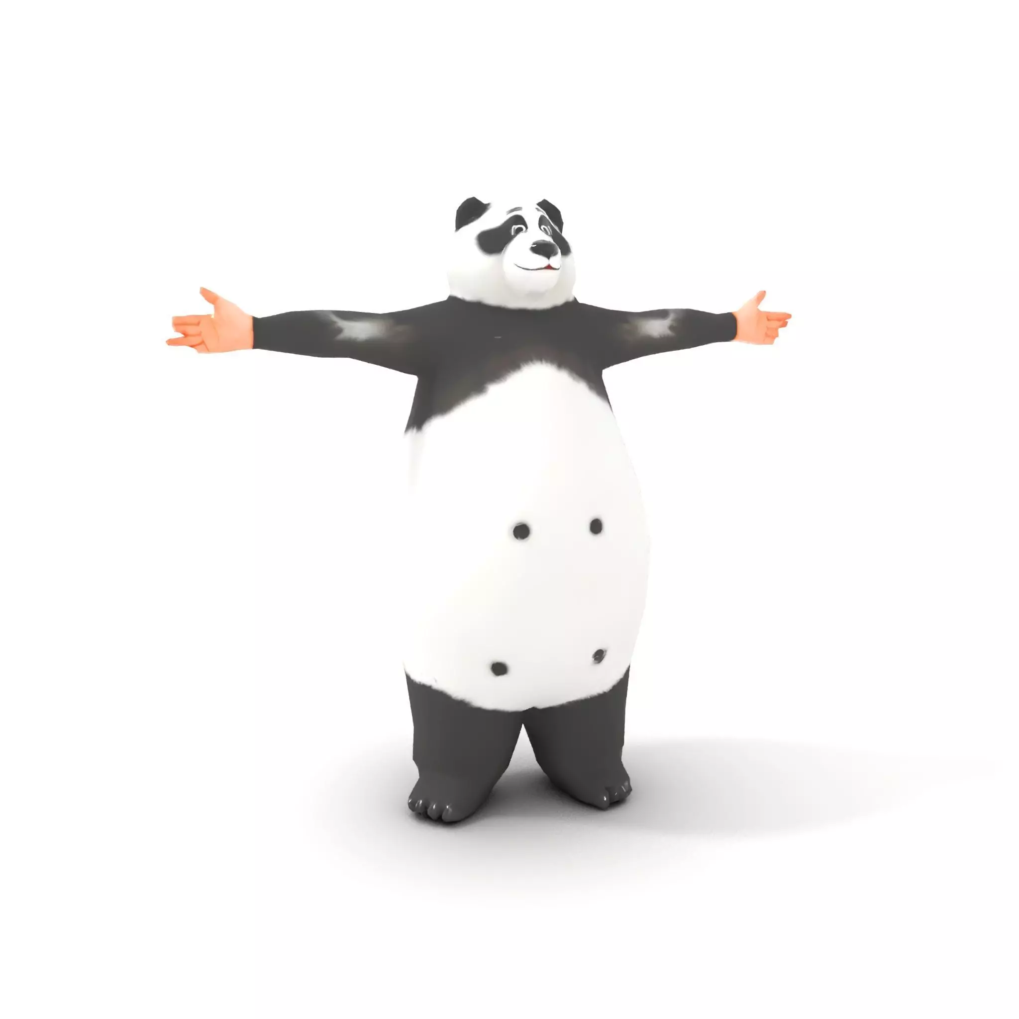Fluffy Panda Character model pack Low-poly 3D model_15