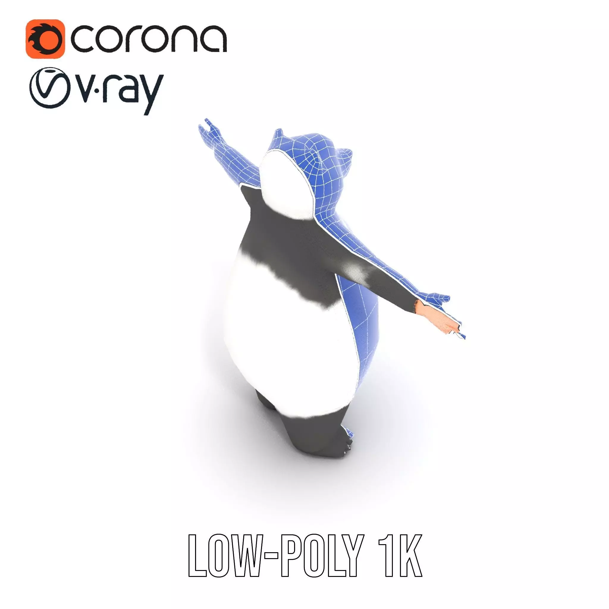 Fluffy Panda Character model pack Low-poly 3D model_17