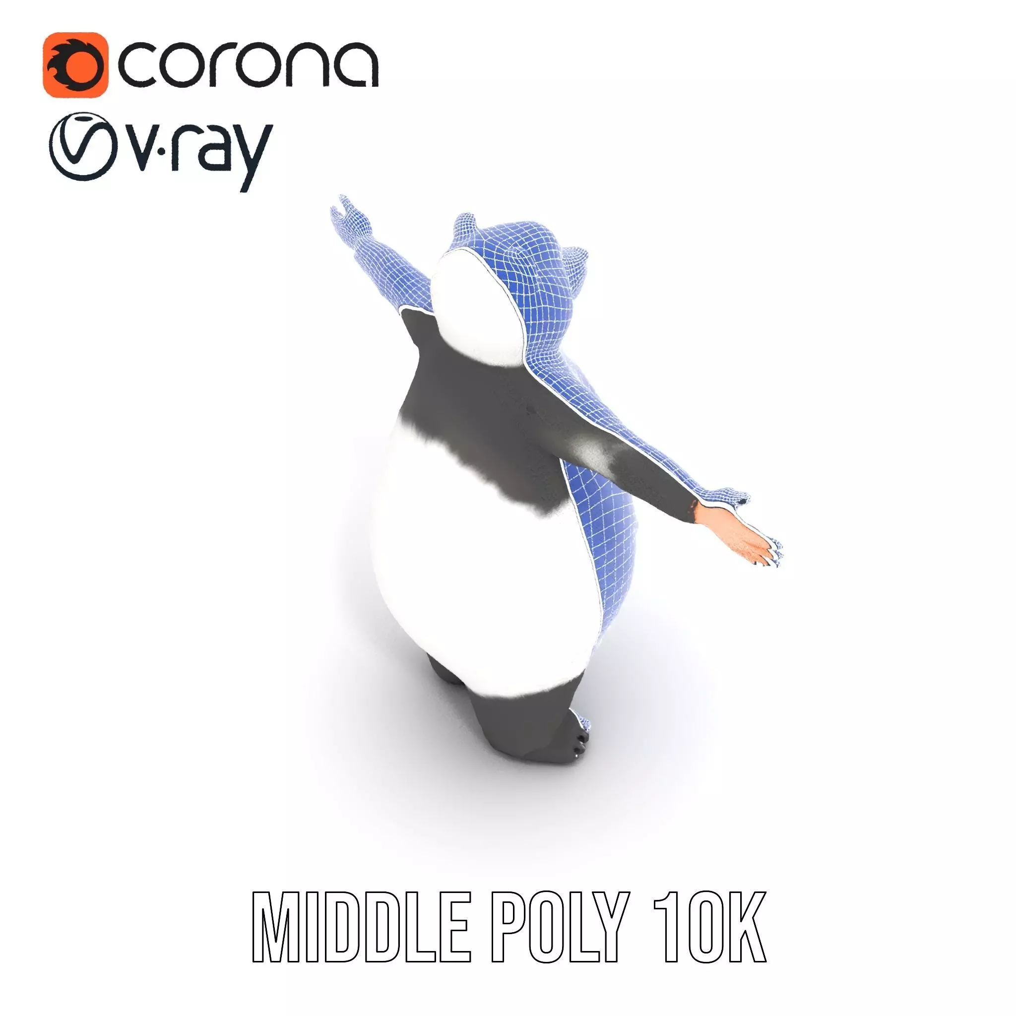 Fluffy Panda Character model pack Low-poly 3D model_22