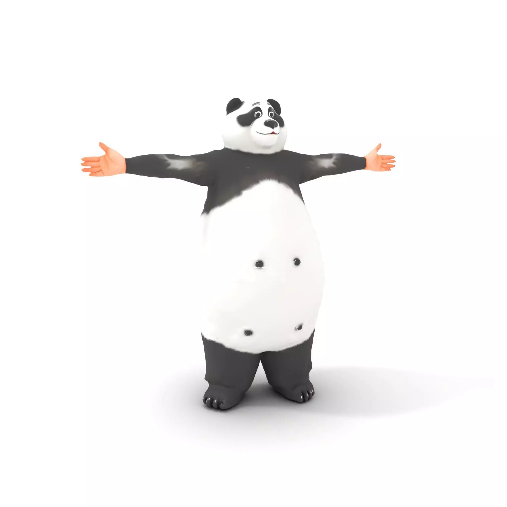 Fluffy Panda Character model pack Low-poly 3D model_0