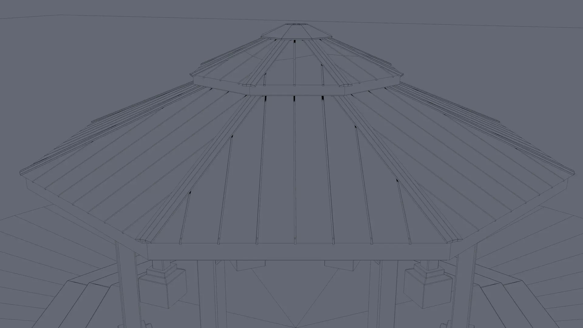 Park Bench and Sunsetshade Set 3D model_13