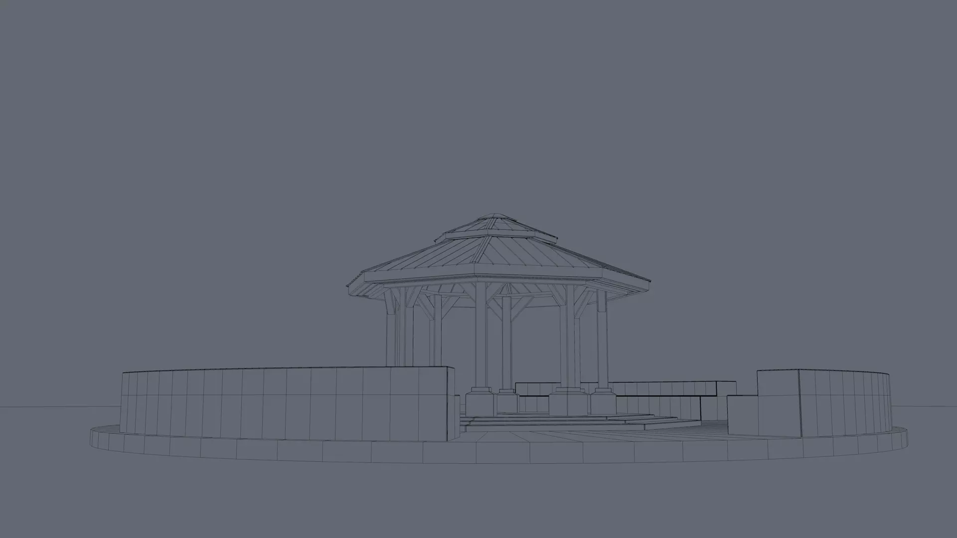 Park Bench and Sunsetshade Set 3D model_21