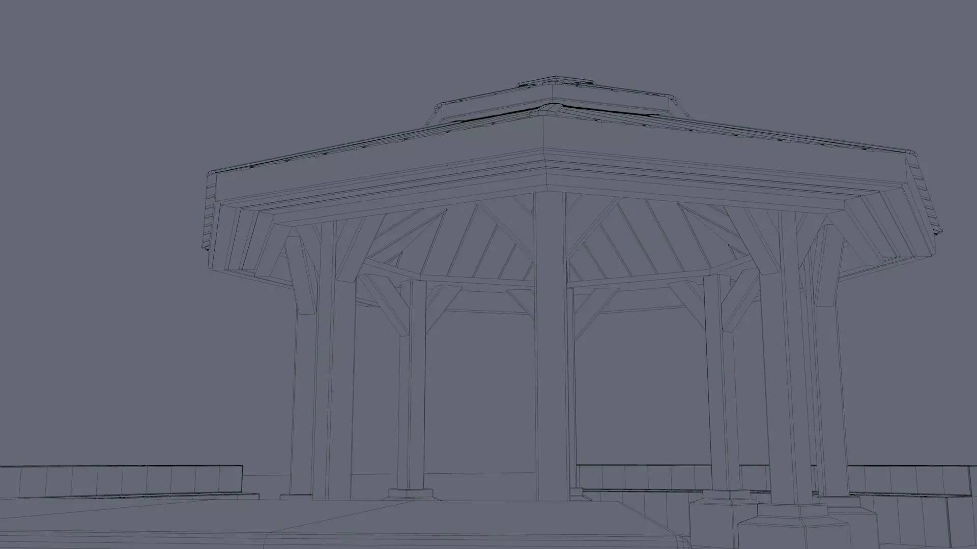 Park Bench and Sunsetshade Set 3D model_18