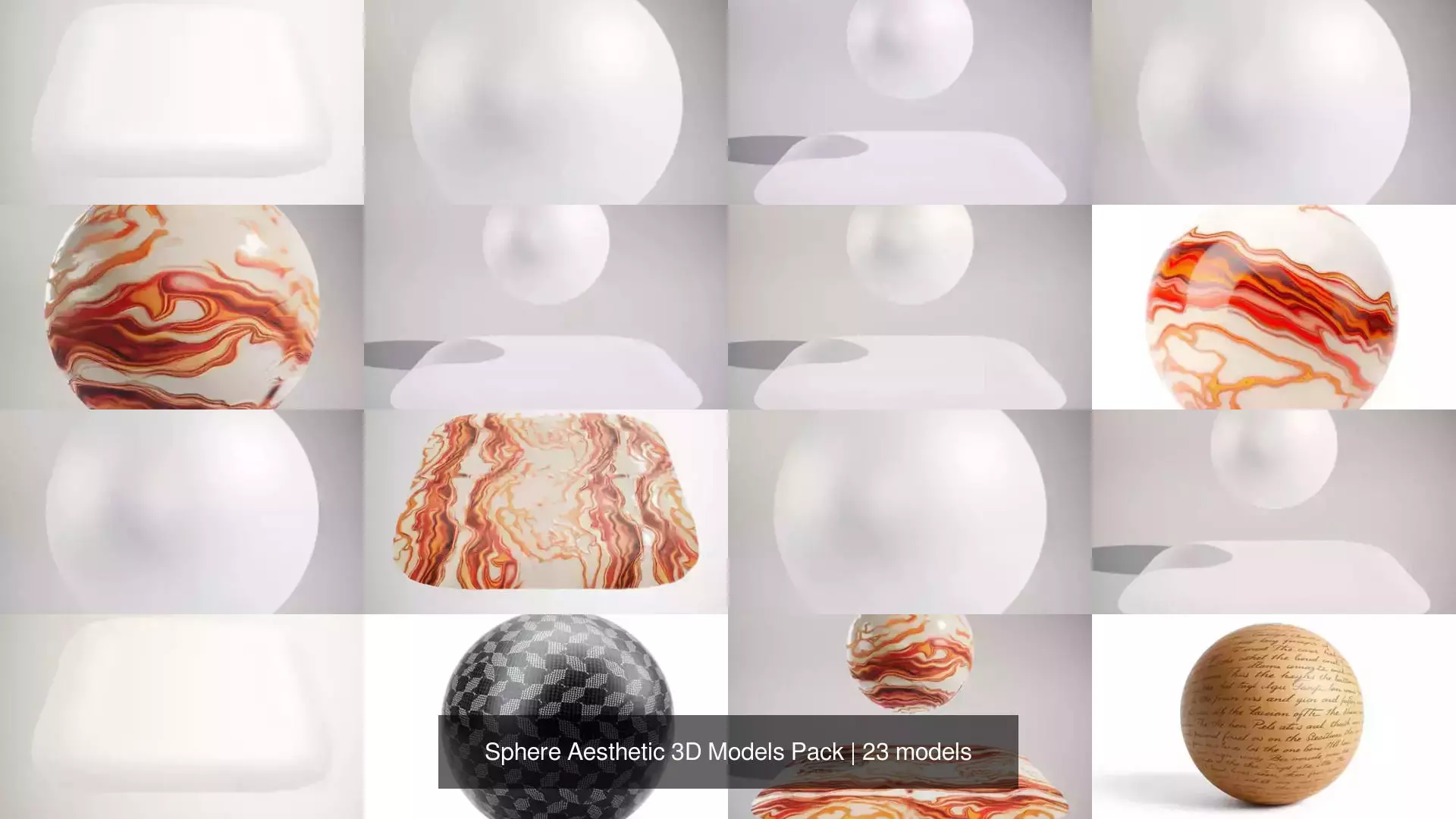 Sphere Aesthetic 3D Models Pack Texture_2