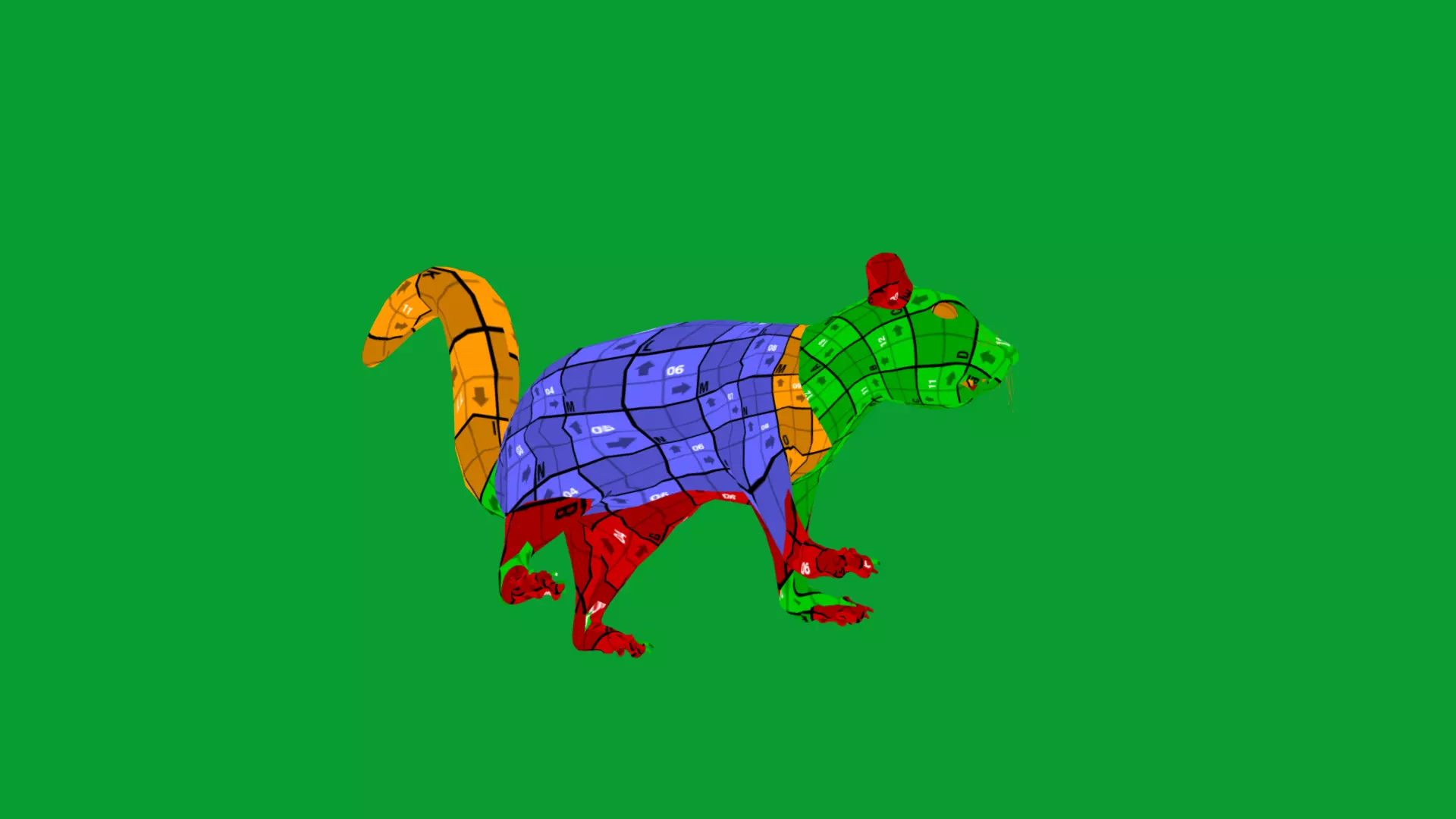 Eurasian Red Squirrel Low-poly 3D model_43