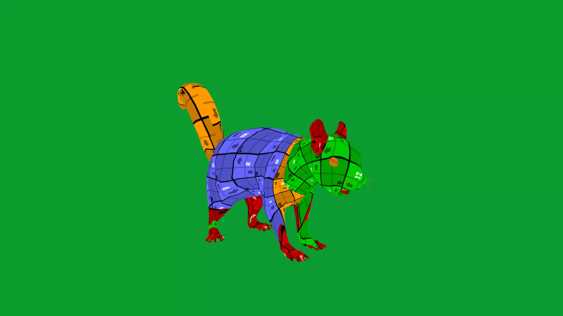 Eurasian Red Squirrel Low-poly 3D model_40