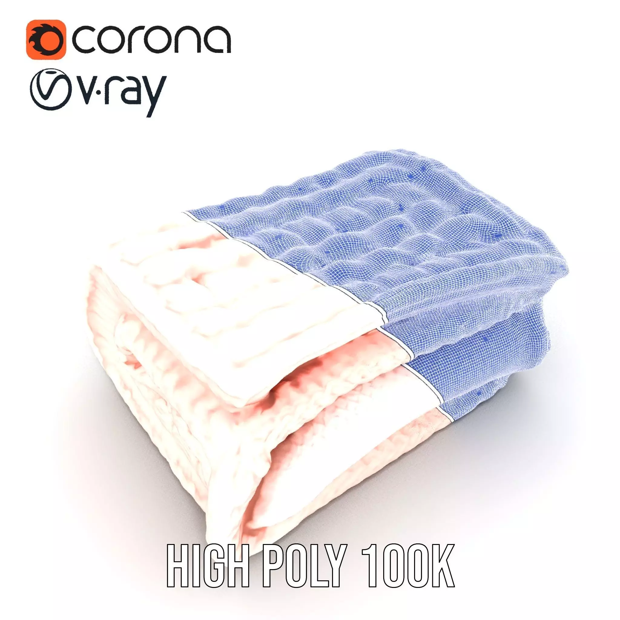 Soft Knitted Blanket model pack Low-poly 3D model_30