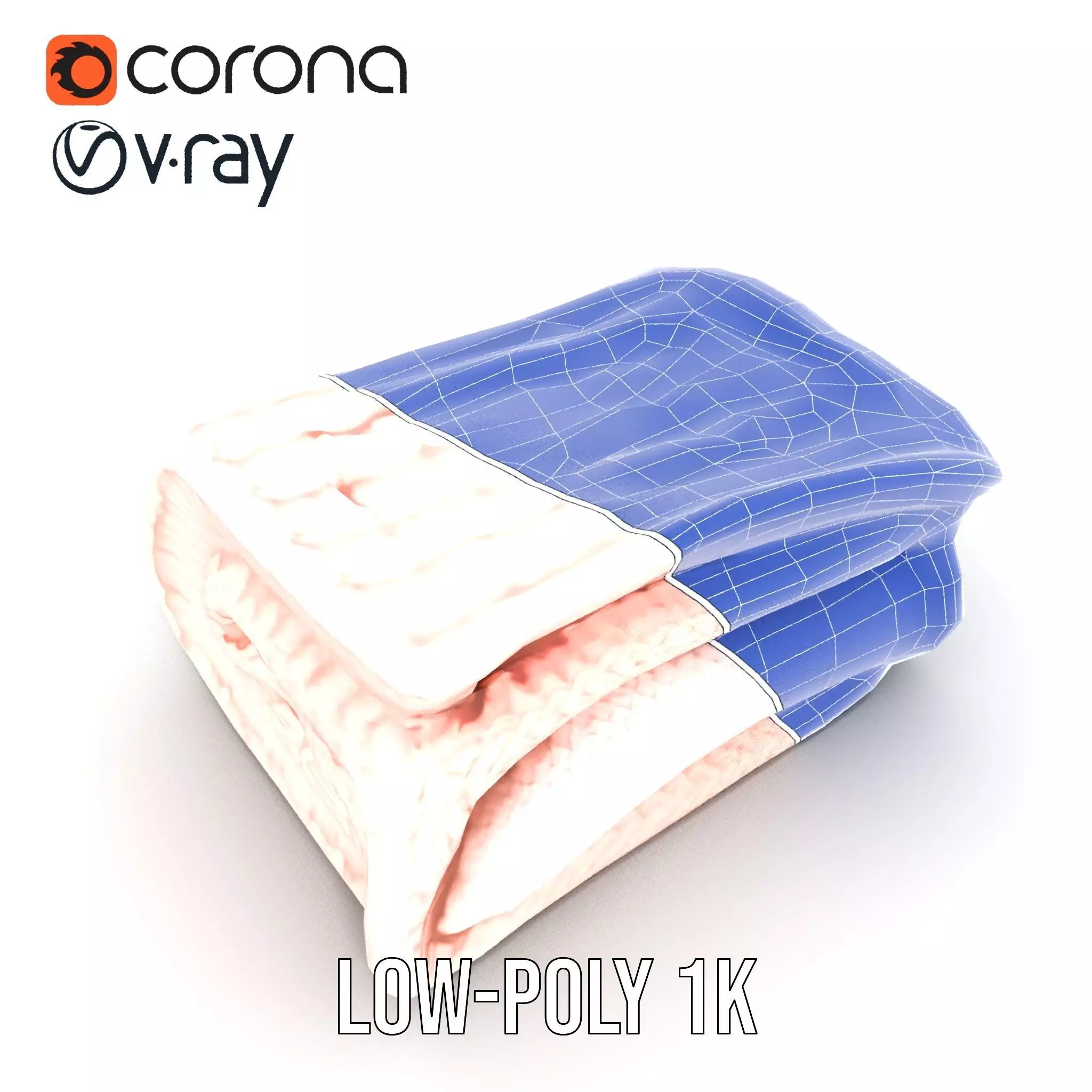 Soft Knitted Blanket model pack Low-poly 3D model_23