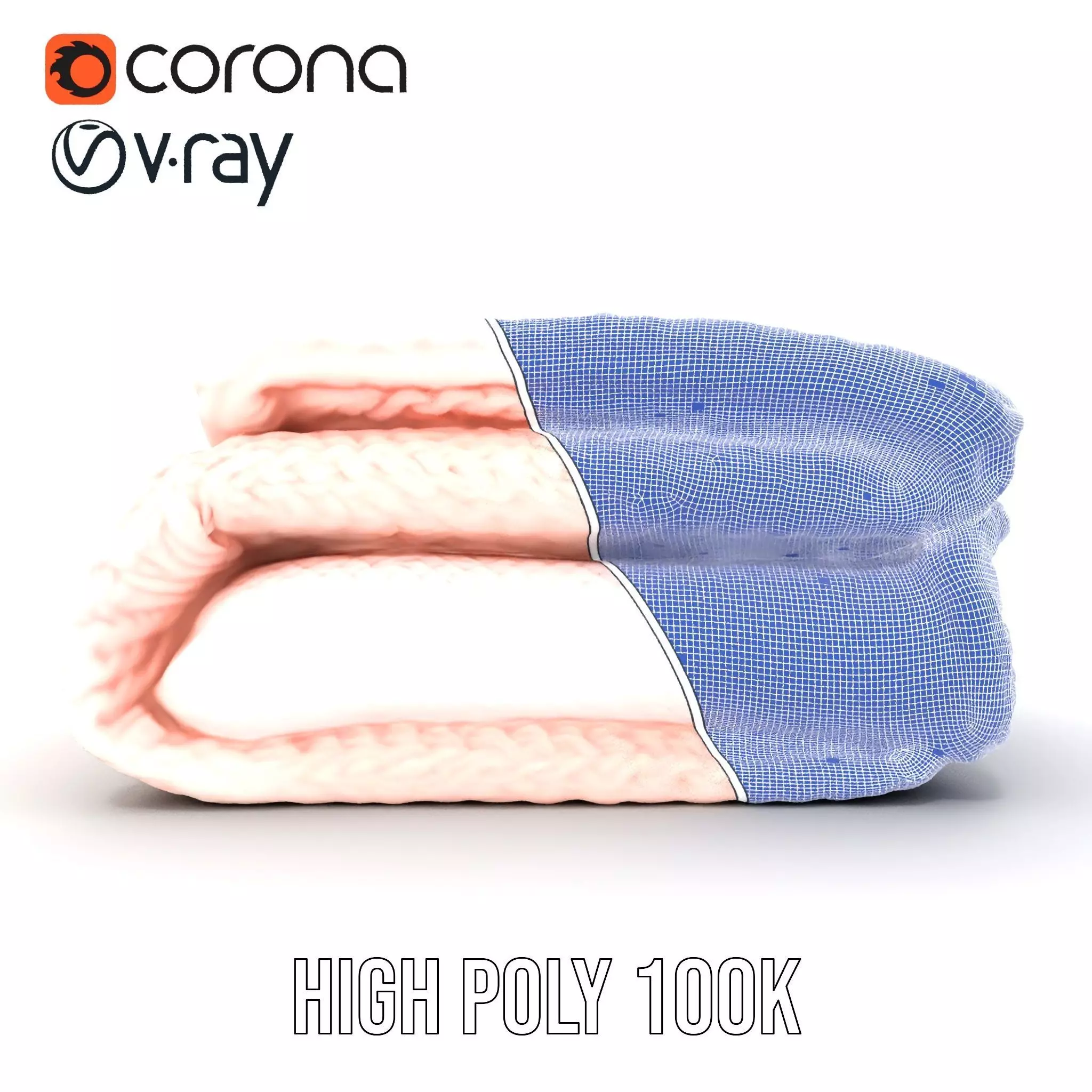 Soft Knitted Blanket model pack Low-poly 3D model_35