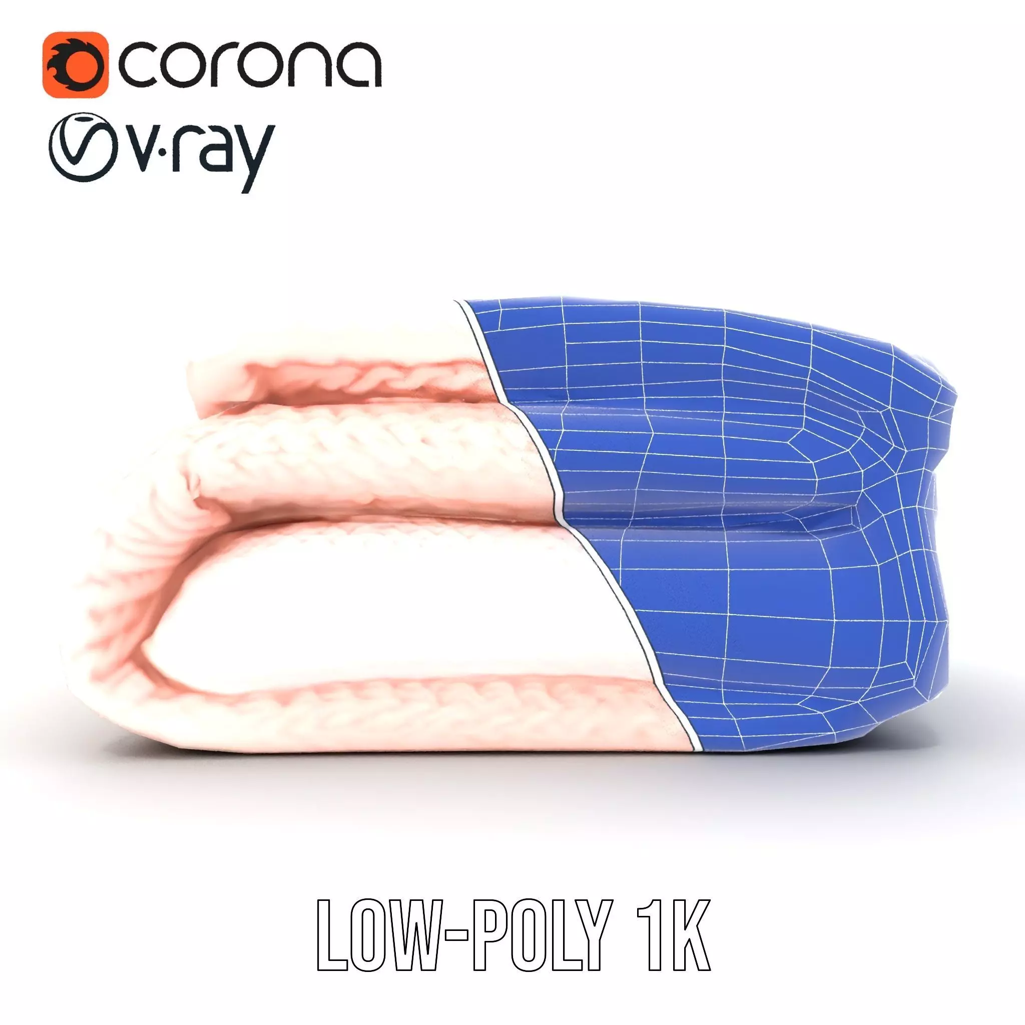 Soft Knitted Blanket model pack Low-poly 3D model_29