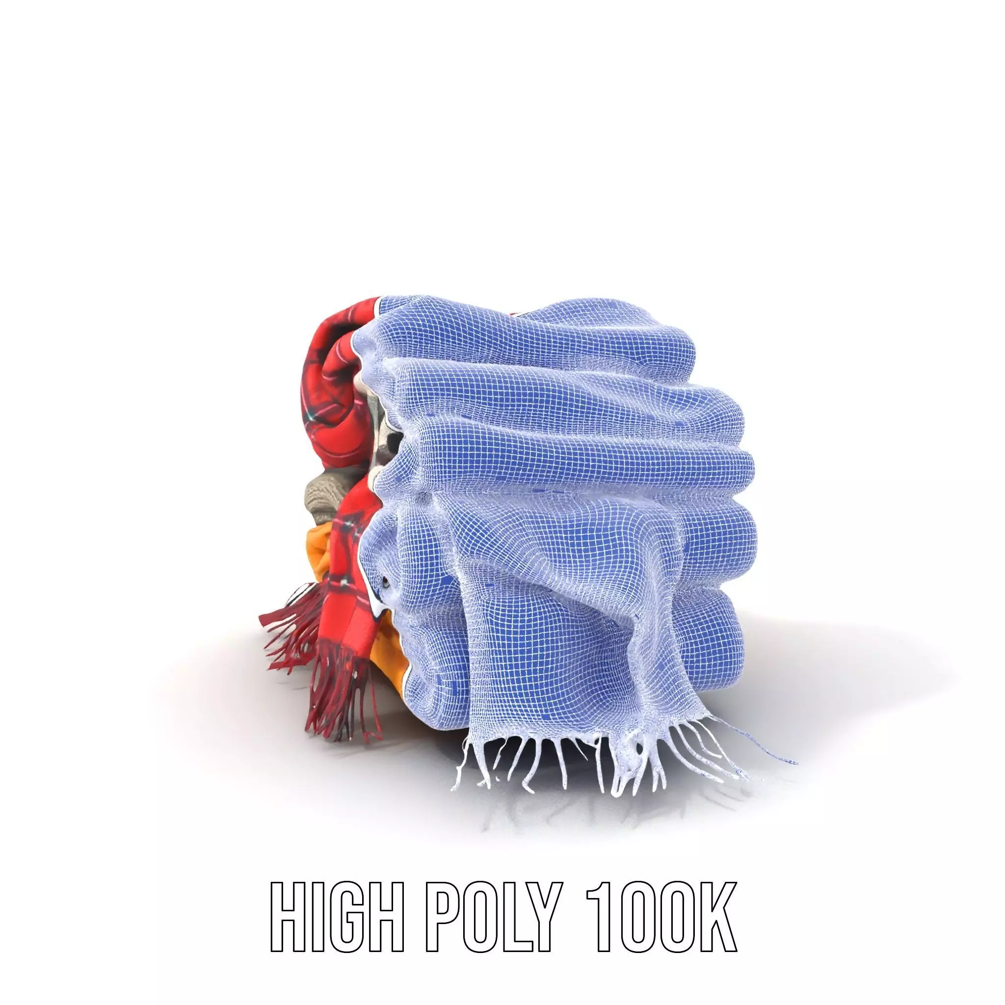 Cozy Wool Scarf model pack Low-poly 3D model_5