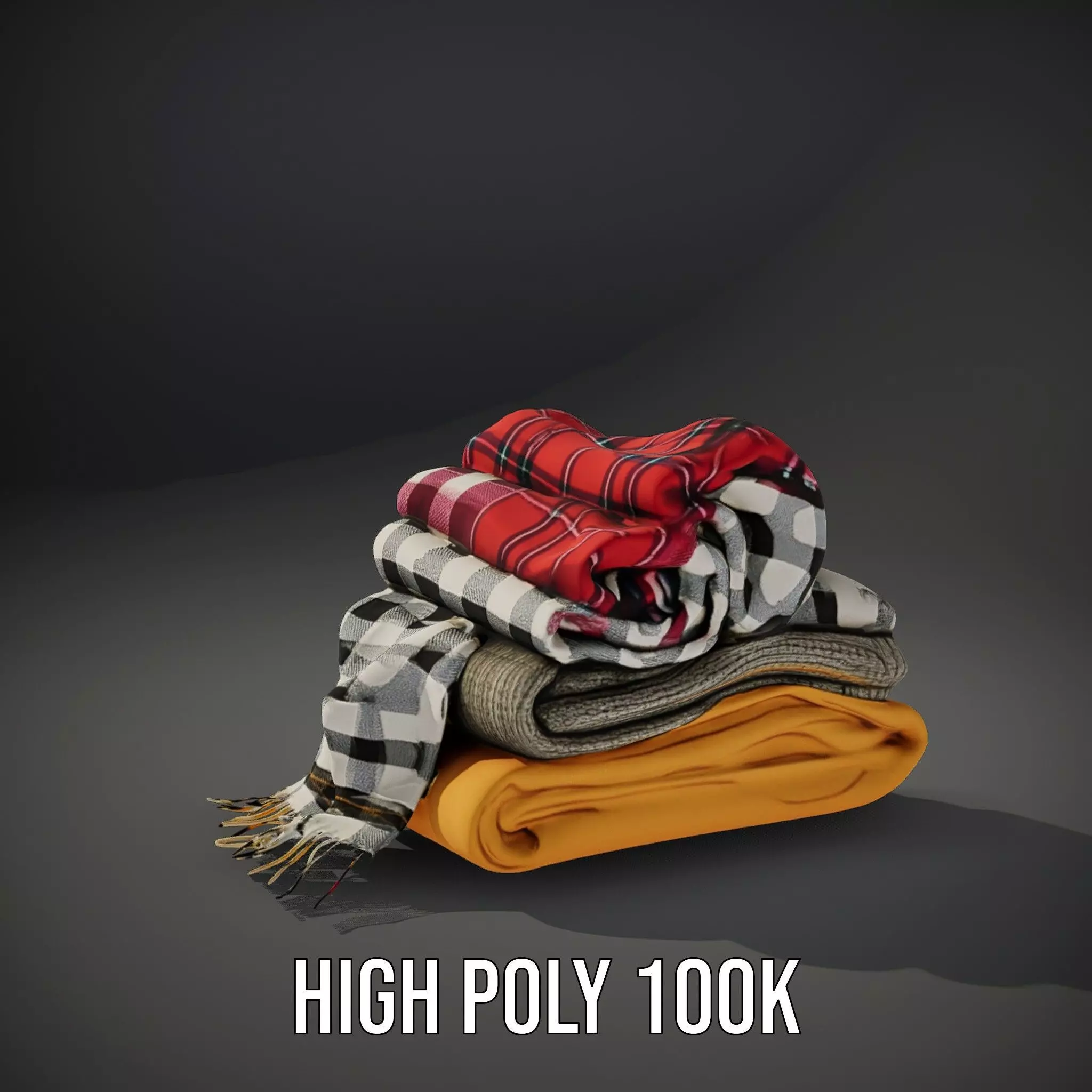 Cozy Wool Scarf model pack Low-poly 3D model_11