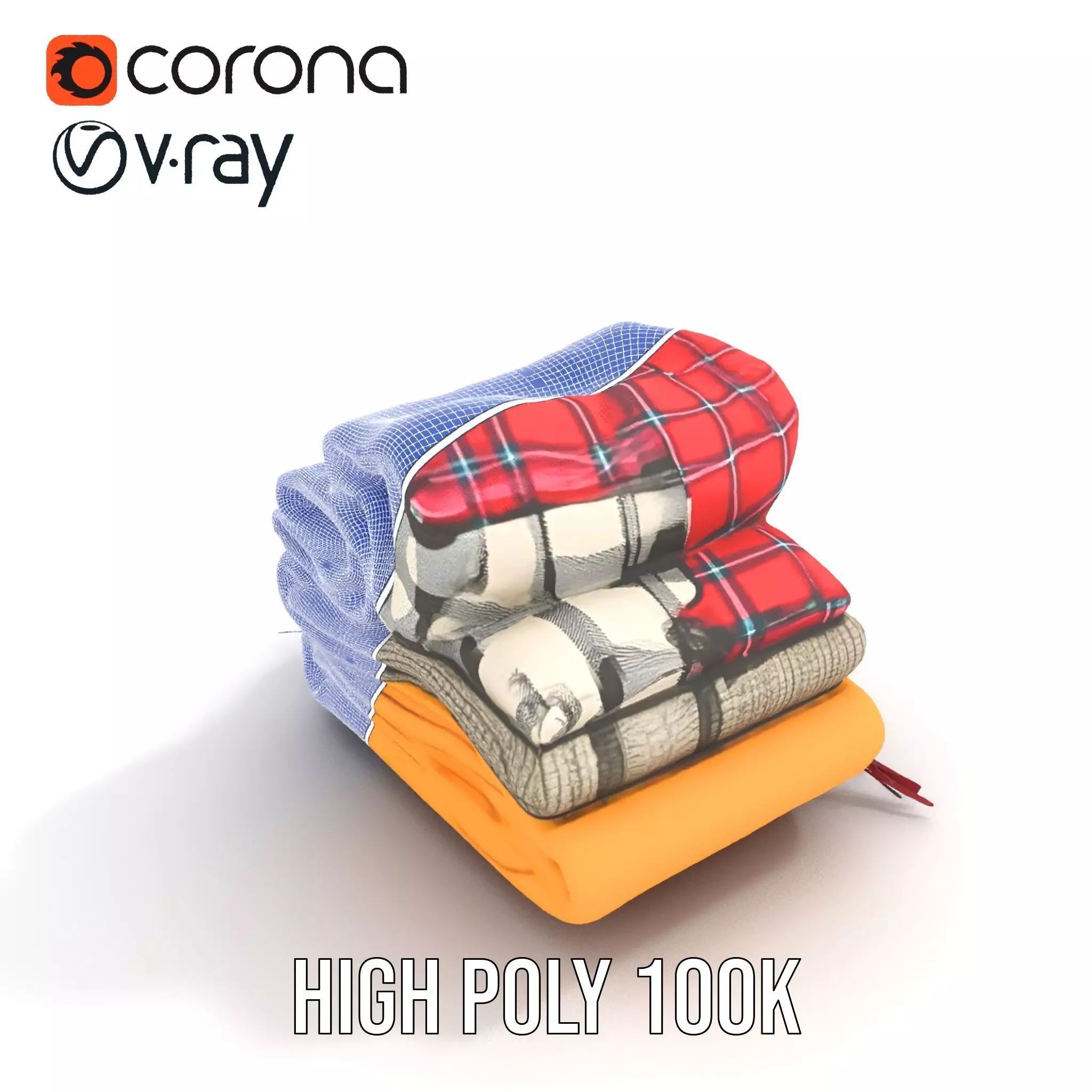Cozy Wool Scarf model pack Low-poly 3D model_32