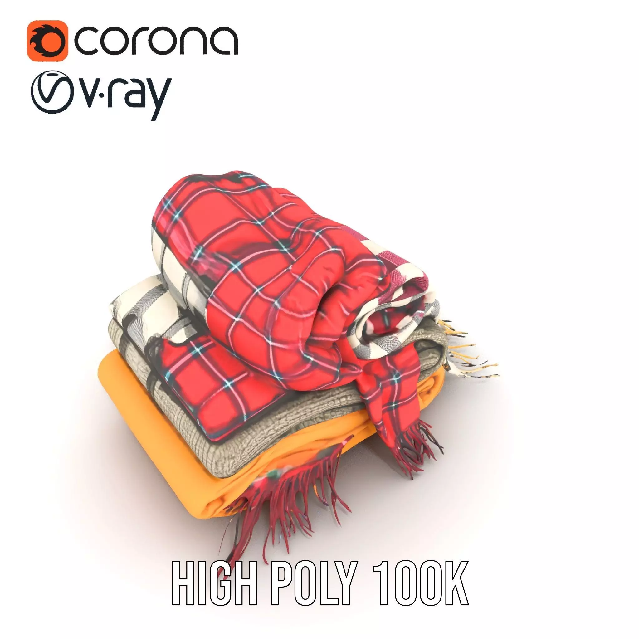 Cozy Wool Scarf model pack Low-poly 3D model_19