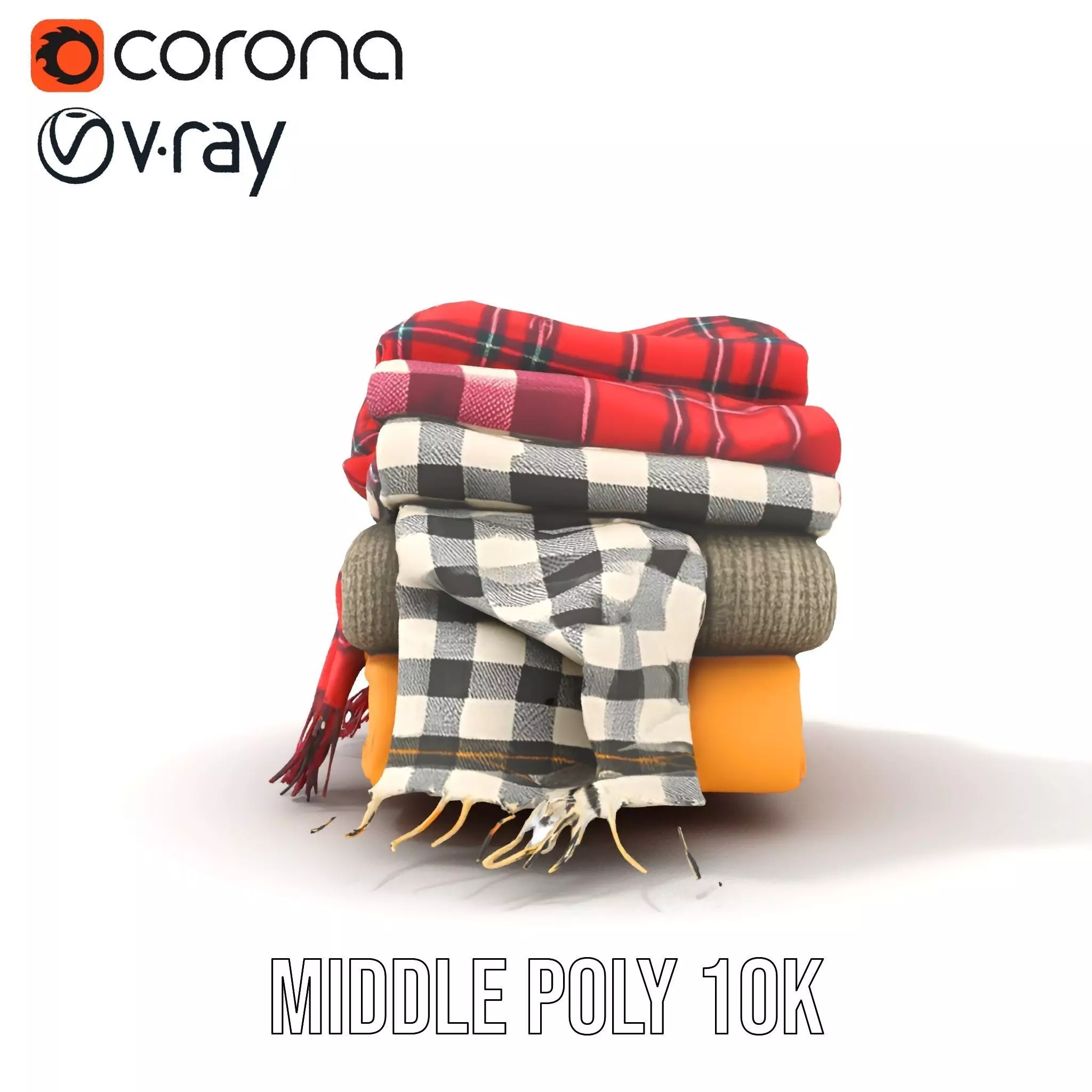 Cozy Wool Scarf model pack Low-poly 3D model_14