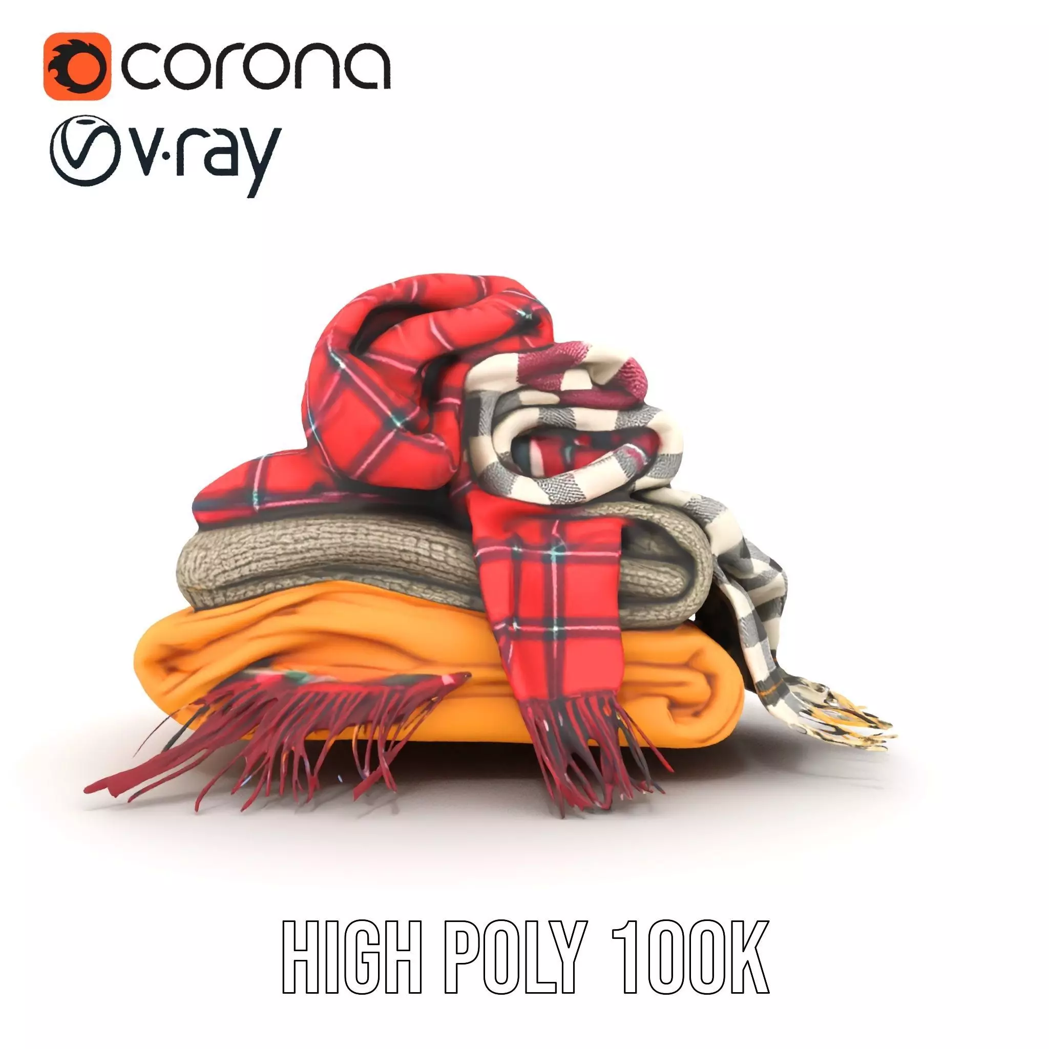 Cozy Wool Scarf model pack Low-poly 3D model_27