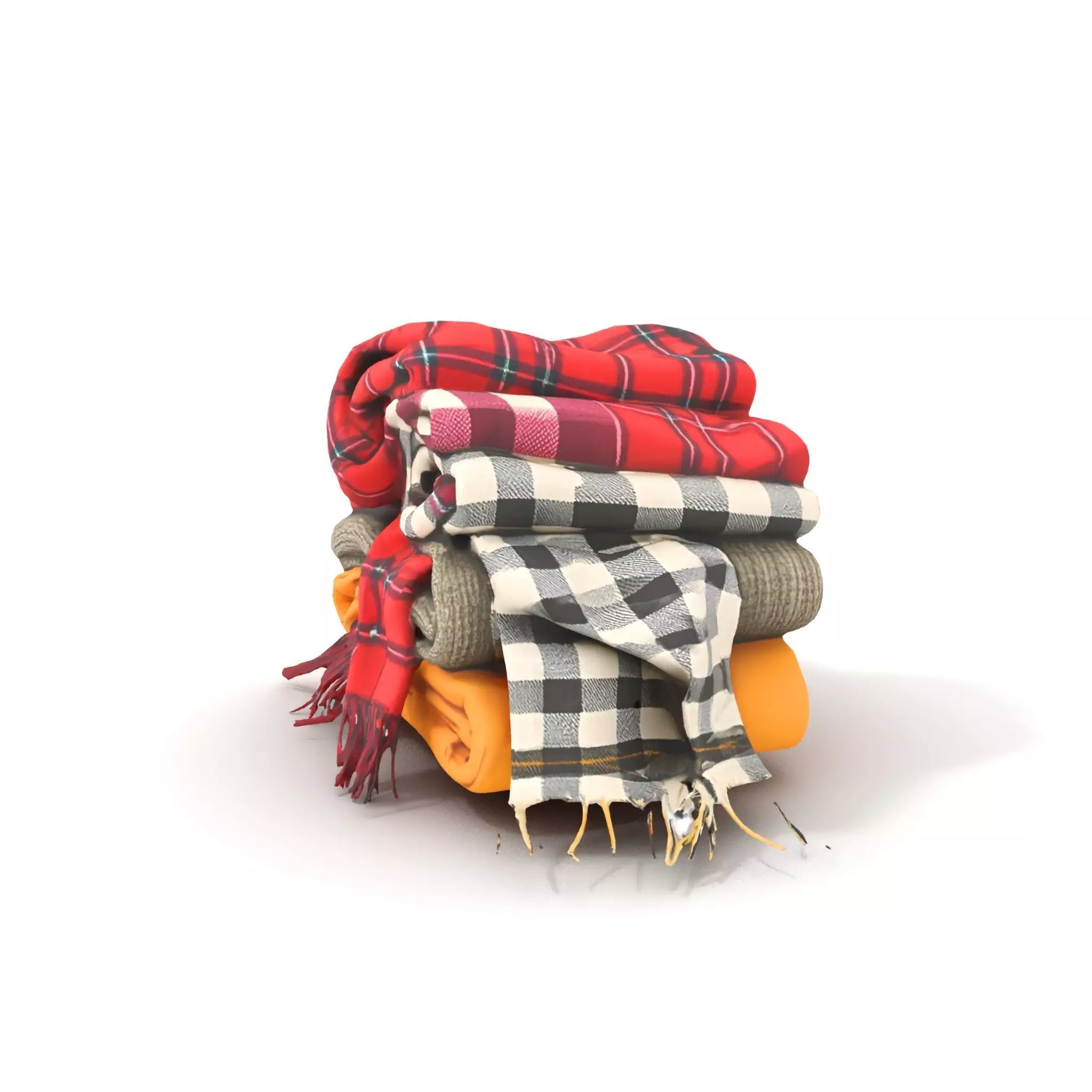 Cozy Wool Scarf model pack Low-poly 3D model_6