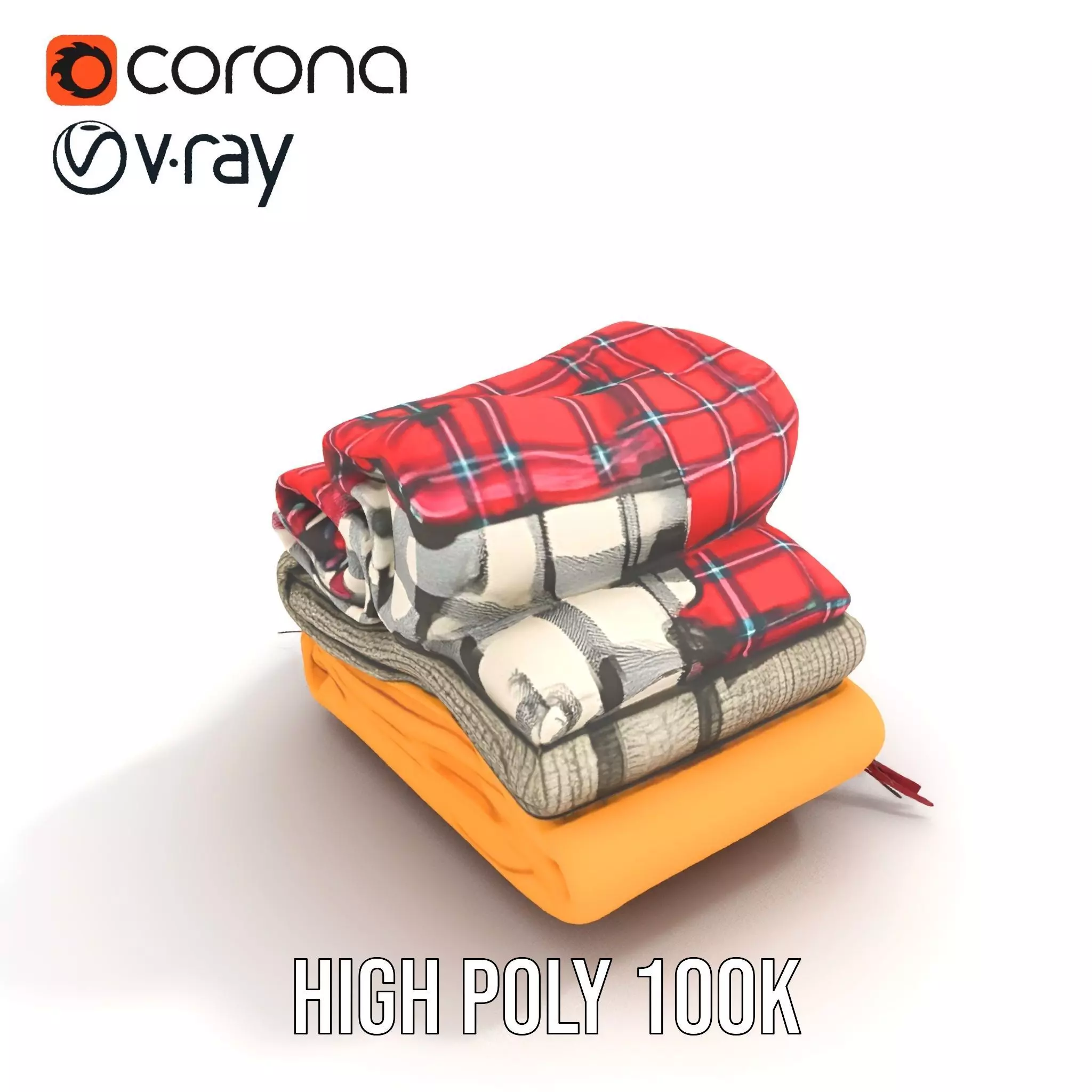 Cozy Wool Scarf model pack Low-poly 3D model_16