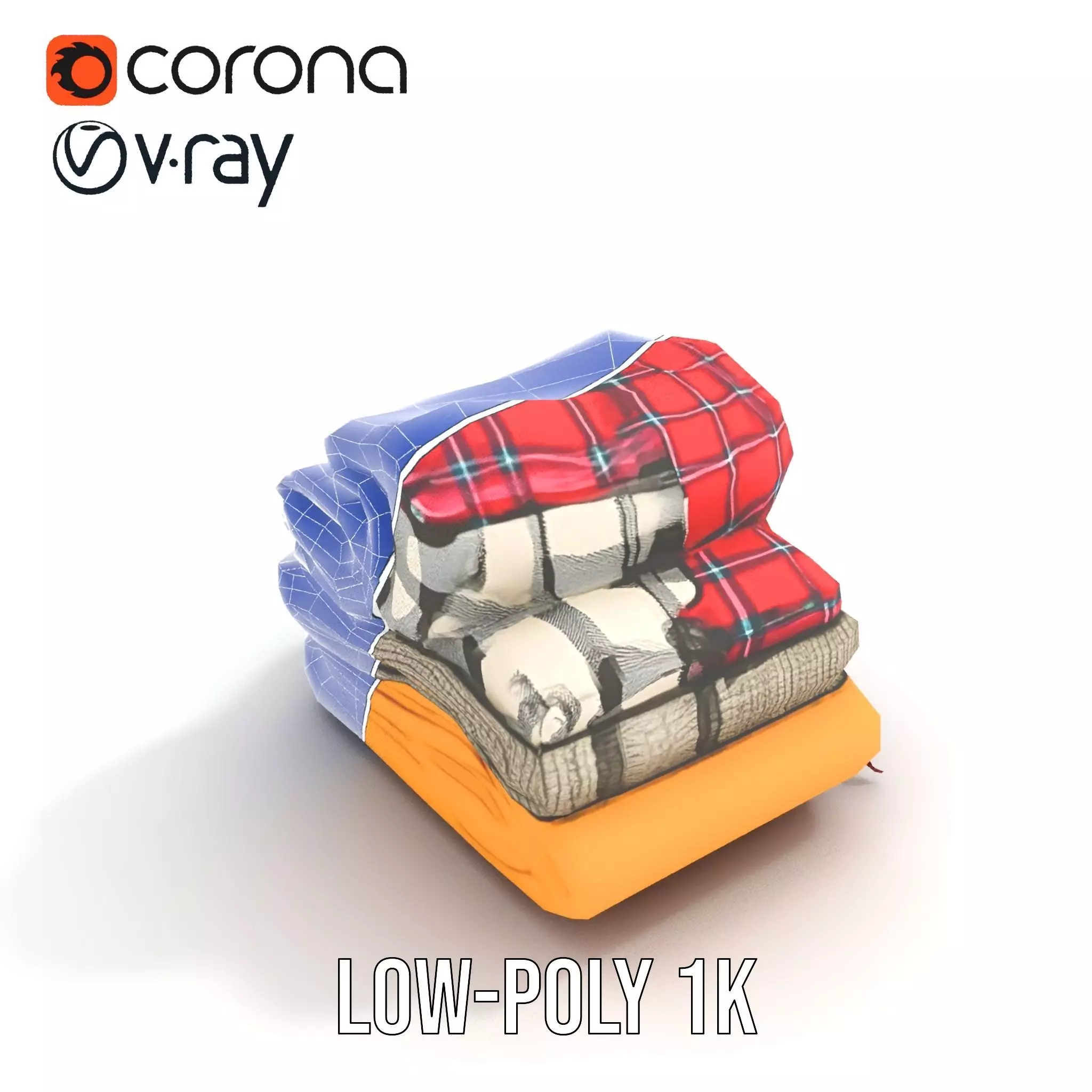 Cozy Wool Scarf model pack Low-poly 3D model_13