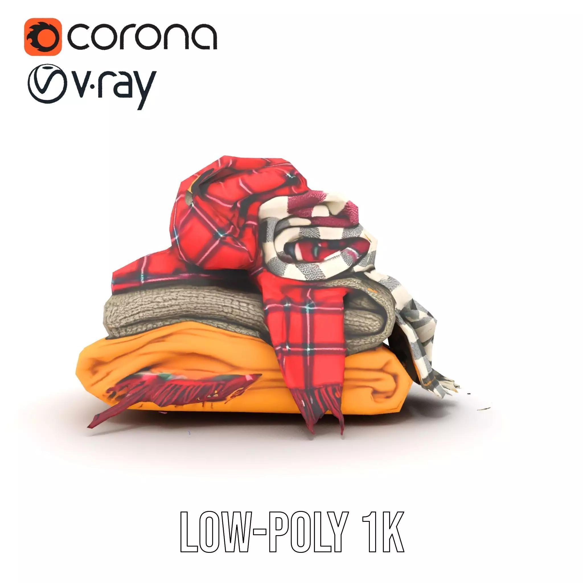 Cozy Wool Scarf model pack Low-poly 3D model_23