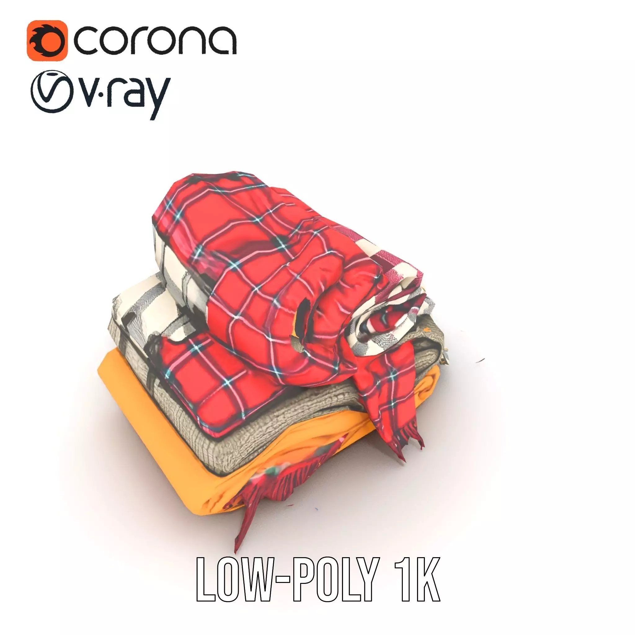 Cozy Wool Scarf model pack Low-poly 3D model_21